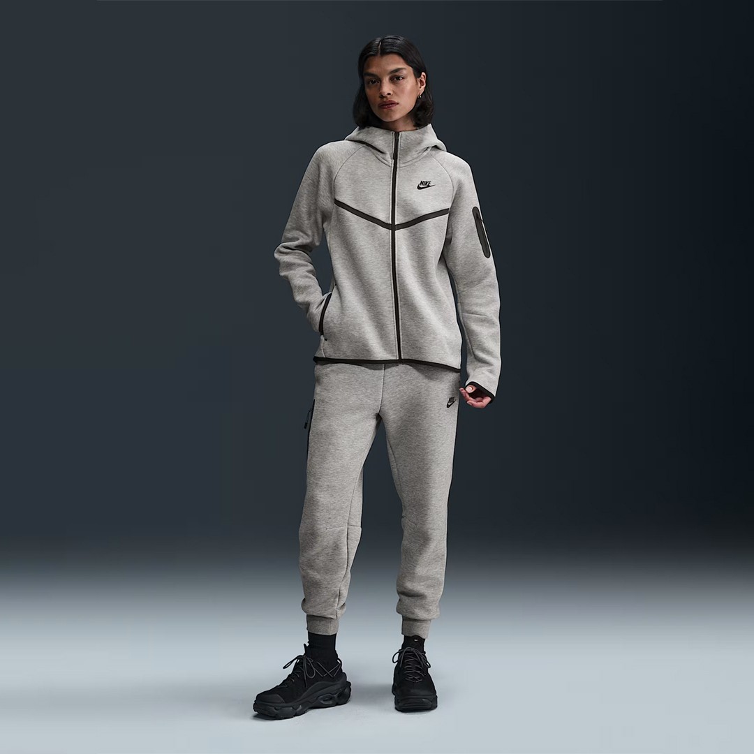 Sportswear Tech Fleece Windrunner Kadın Hoodie - Dark Grey Heather/Siyah