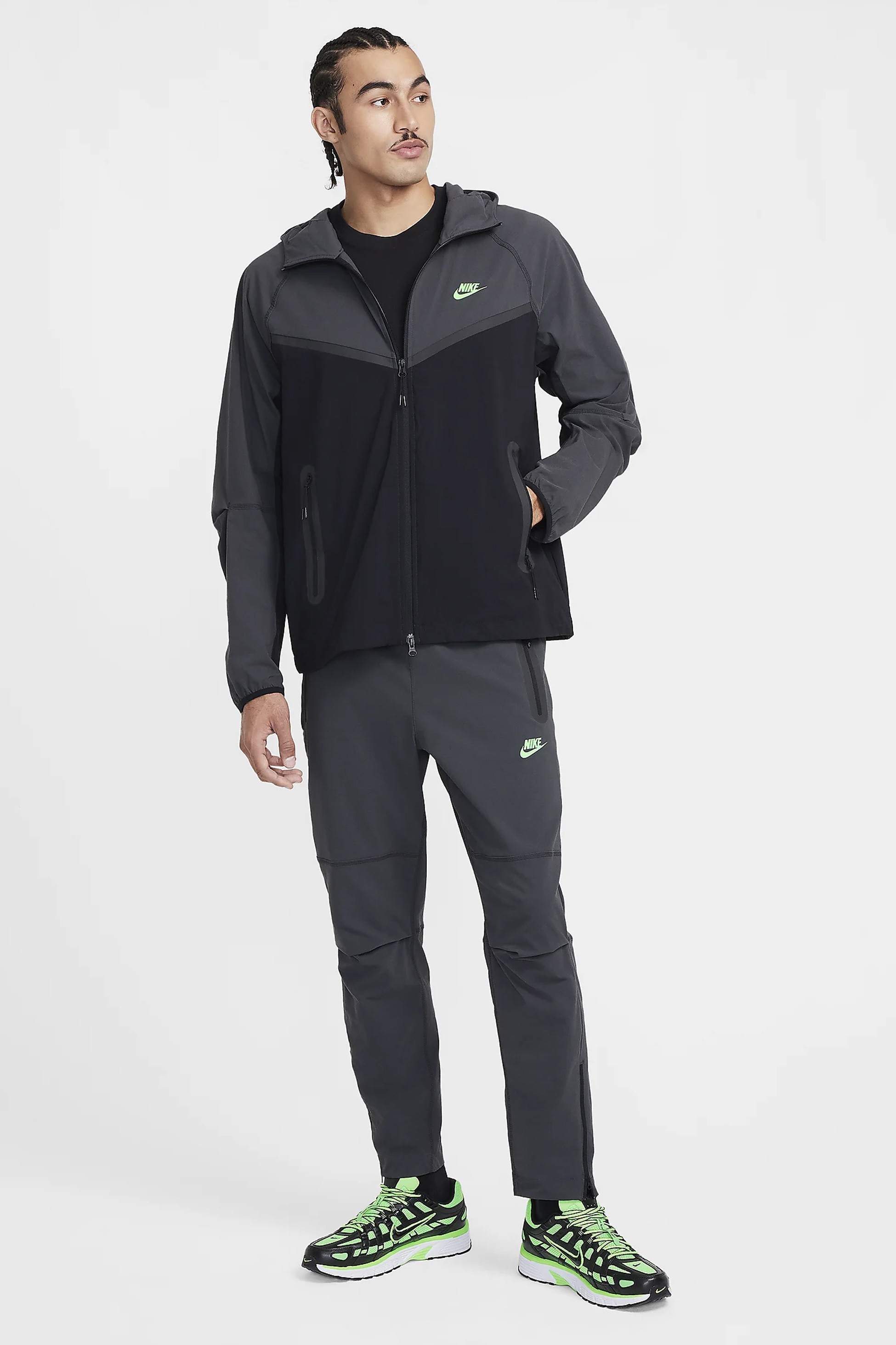 Nike Tech Woven Jacket - Black/Anthracite/Green Strike