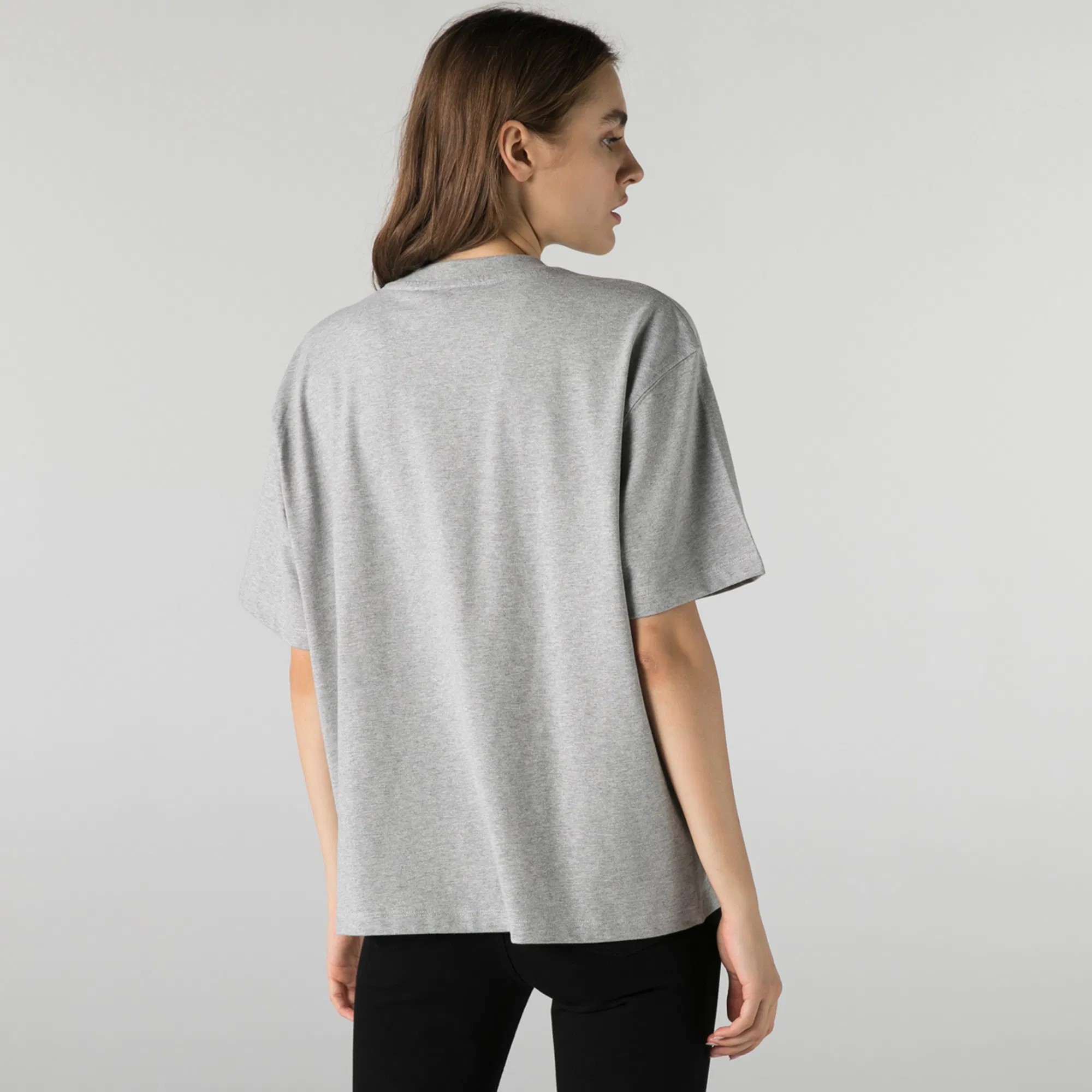 Classic Fit Bisiklet Yaka T-Shirt - Gri
