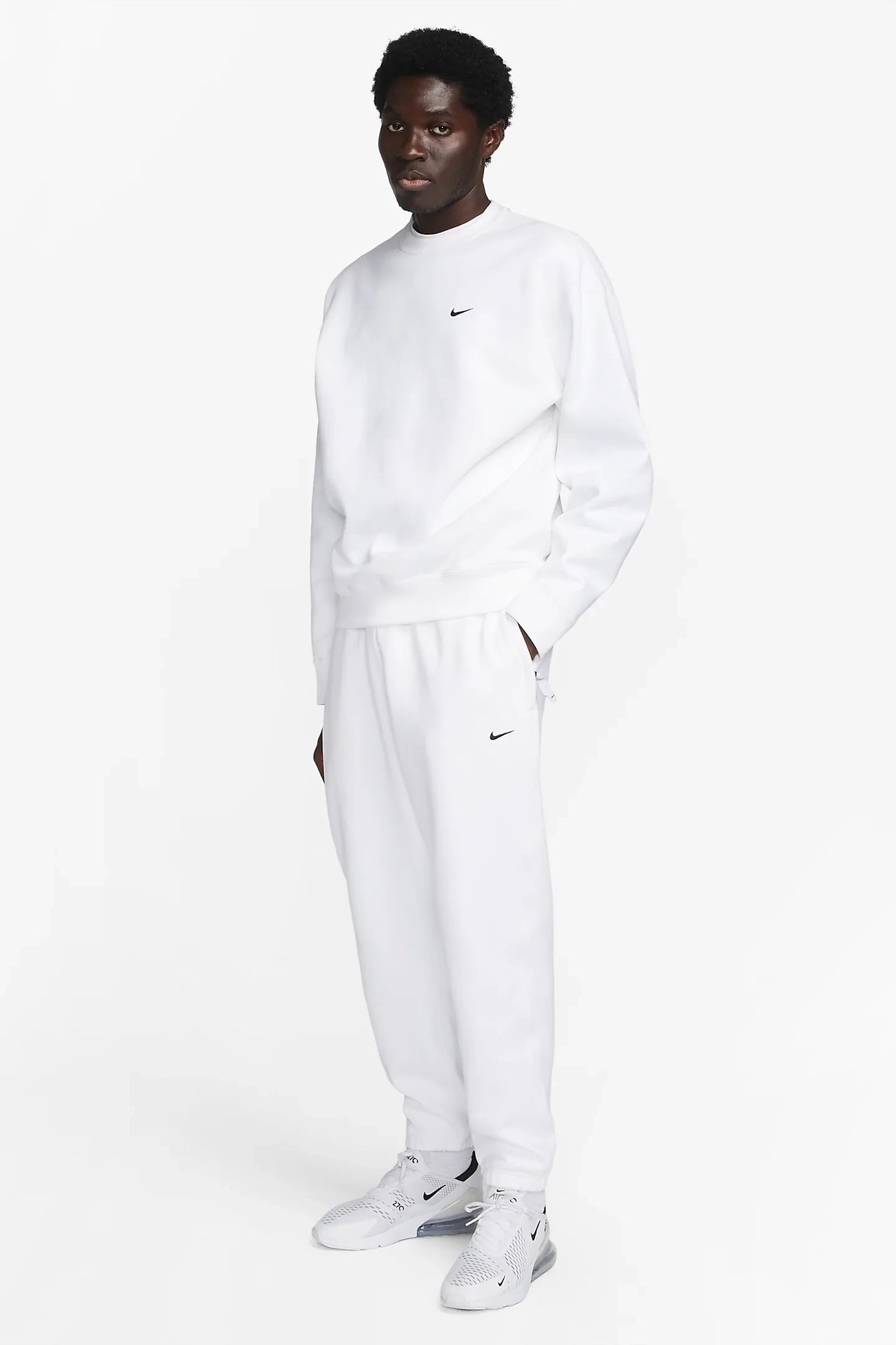 Solo Swoosh Fleece Crew Üst - Off-White
