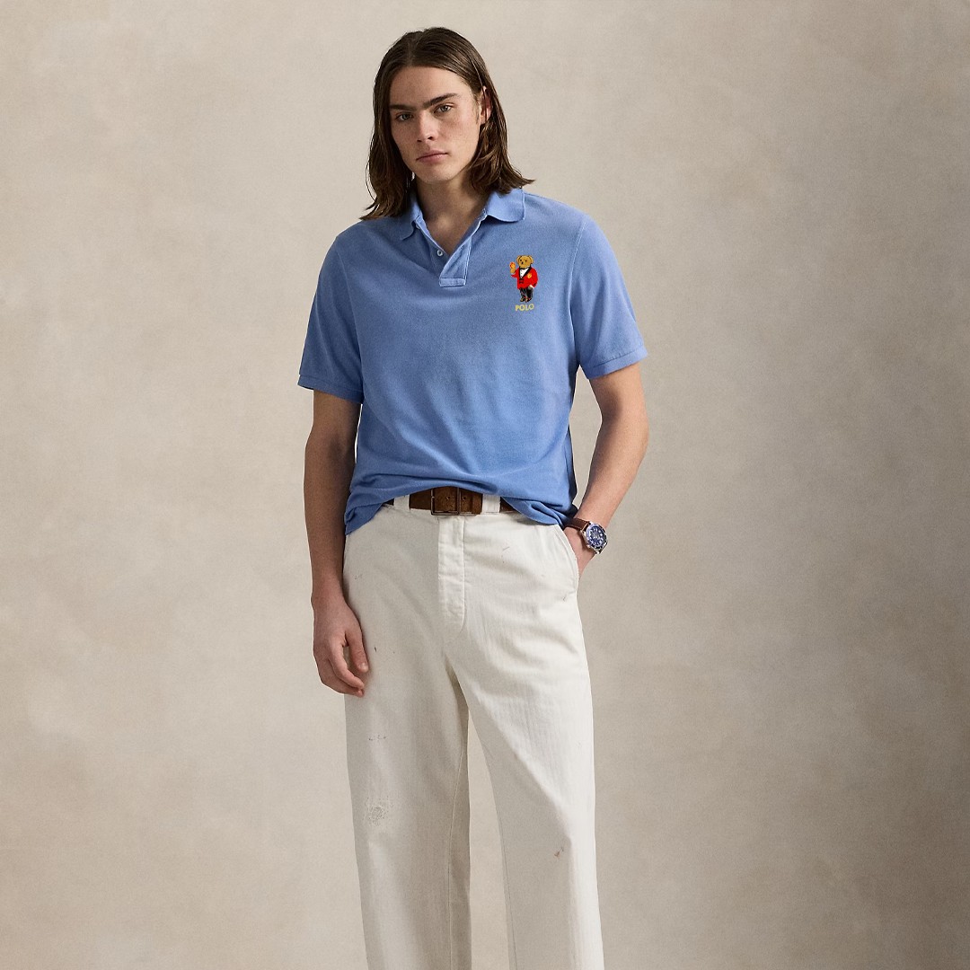 Bear Mesh Polo - Mavi