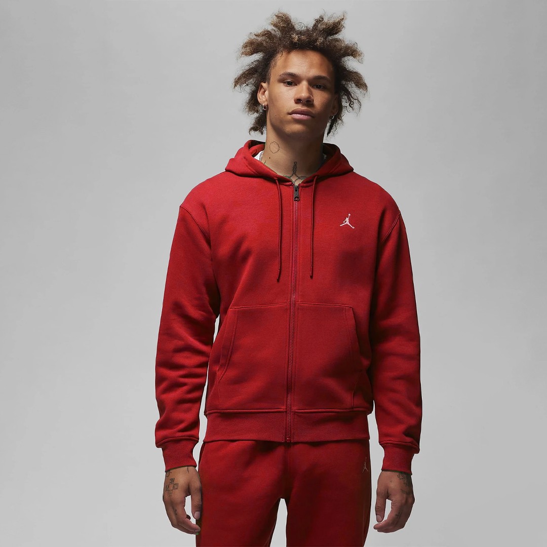 Essentials Tam Boy Fermuarlı Fleece Takım - Kırmızı