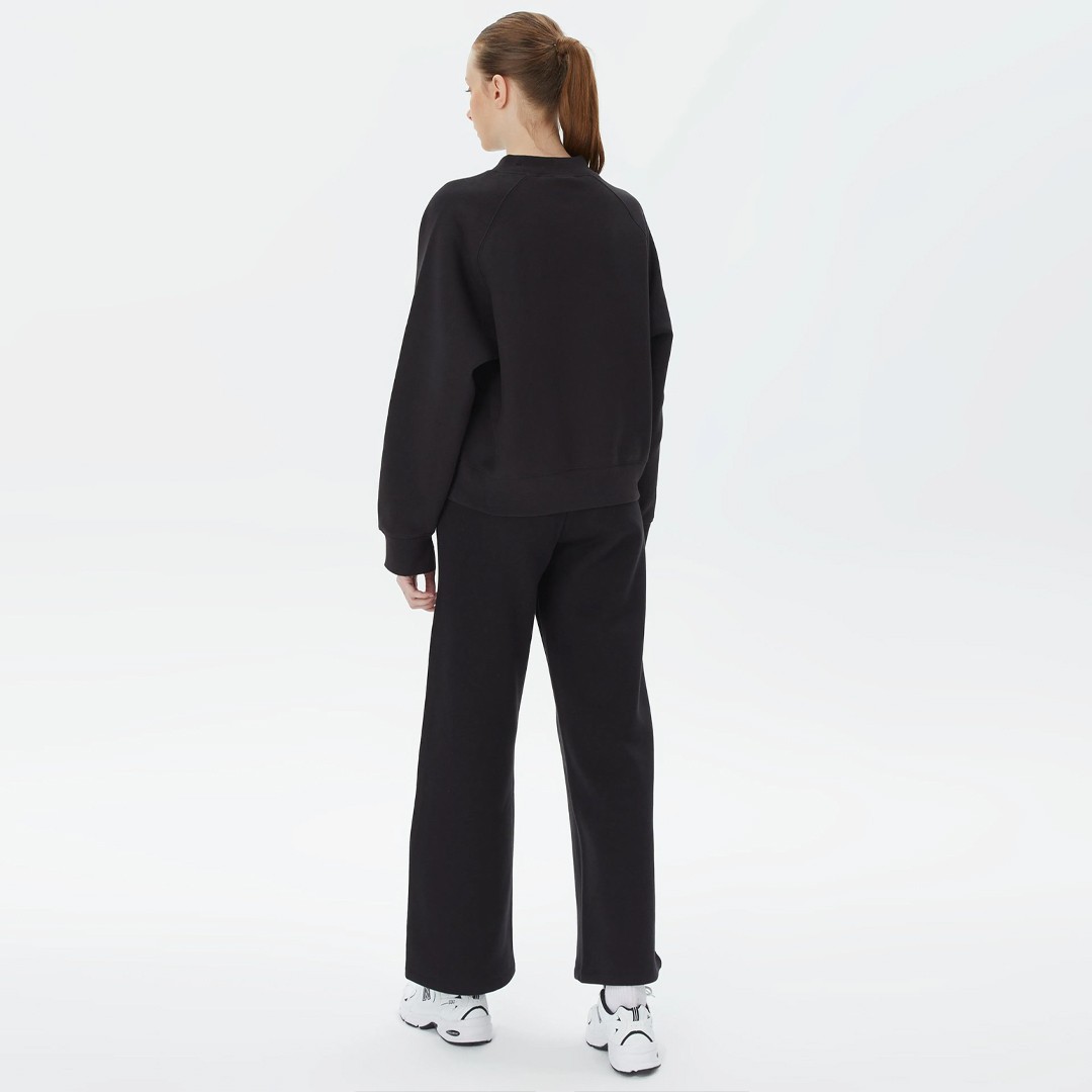 Powerblend Fleece Crew, C Logo Sweatshirt - Siyah
