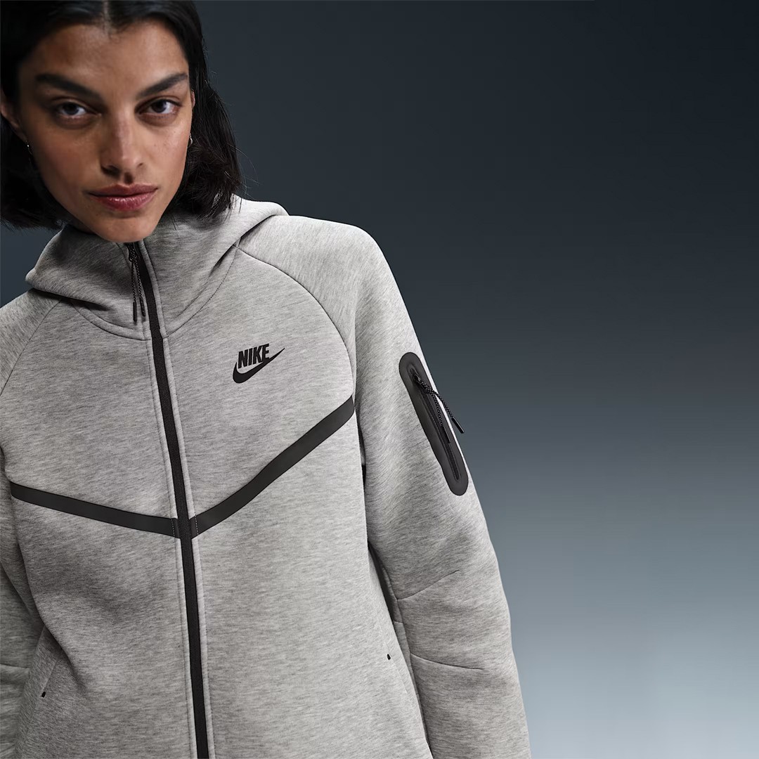 Sportswear Tech Fleece Windrunner Kadın Hoodie - Dark Grey Heather/Siyah