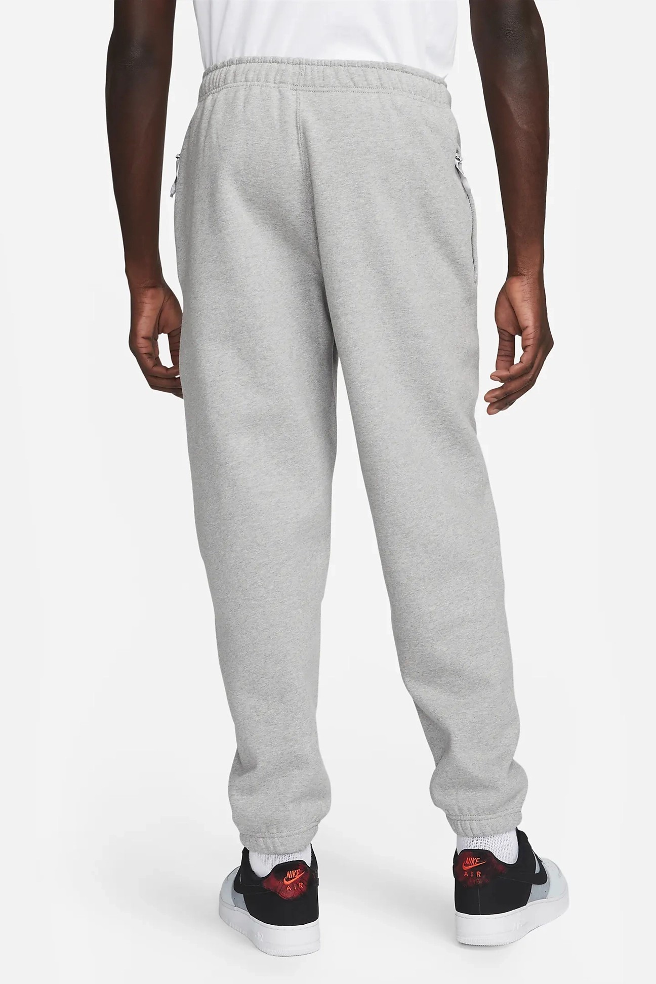 Solo Swoosh Fleece Erkek Joggers - Dark Grey Heather/Silver