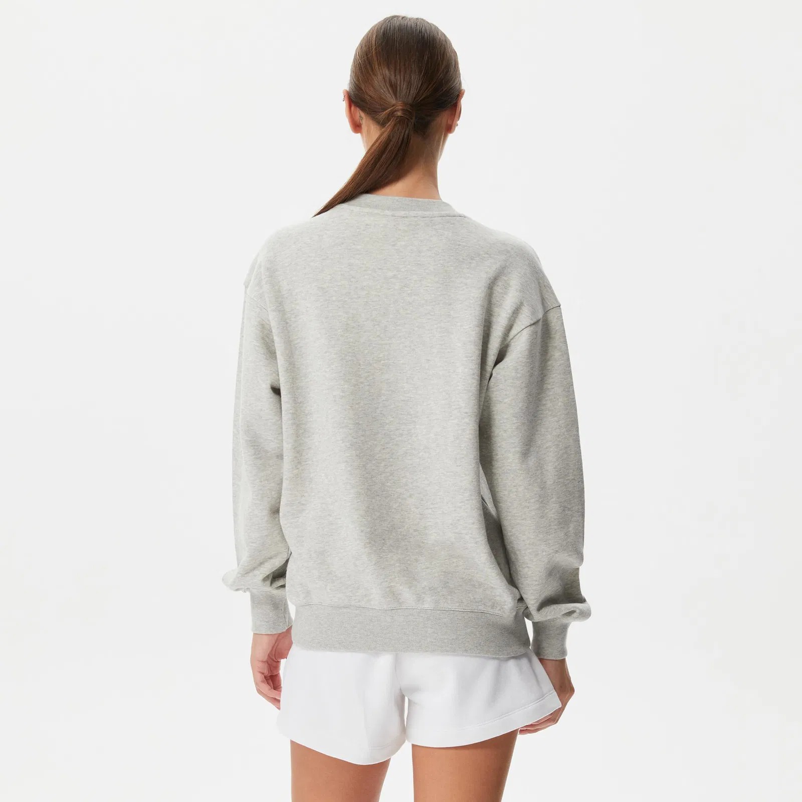 Tonal Embroidery Fleece Sweatshirt - Gri