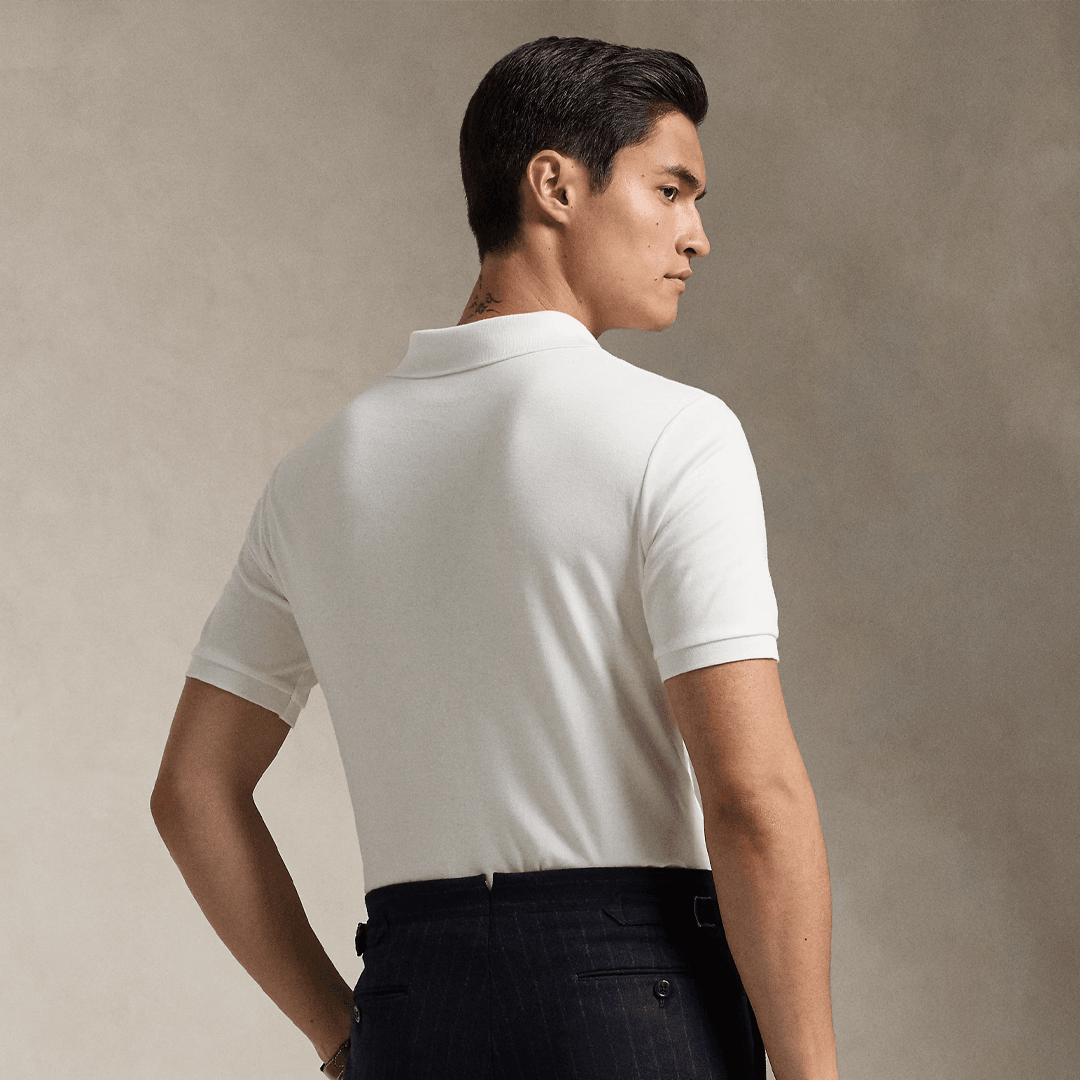 Bear Mesh Polo - Beyaz