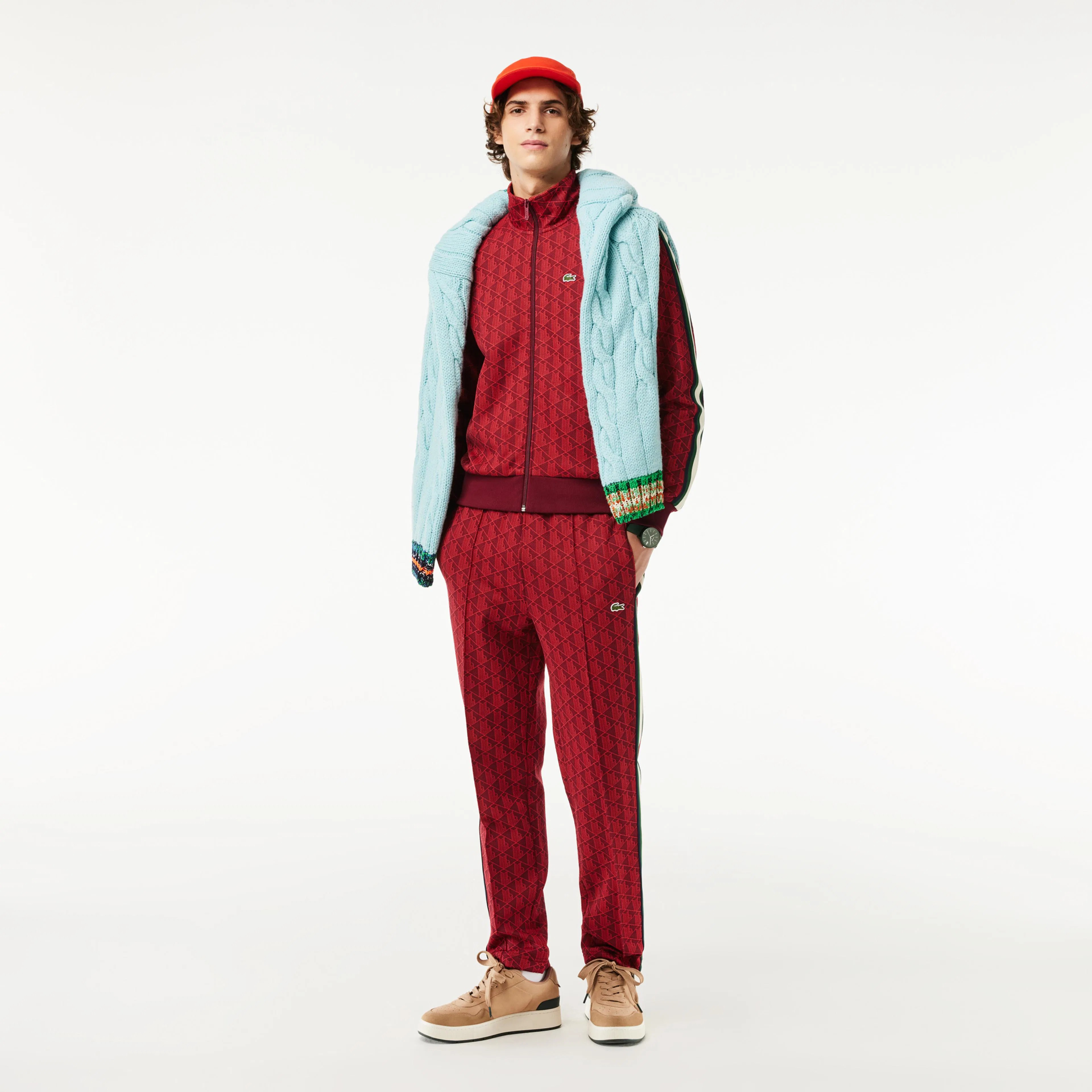 Regular Fit Monogram Sweatshirt - Kırmızı