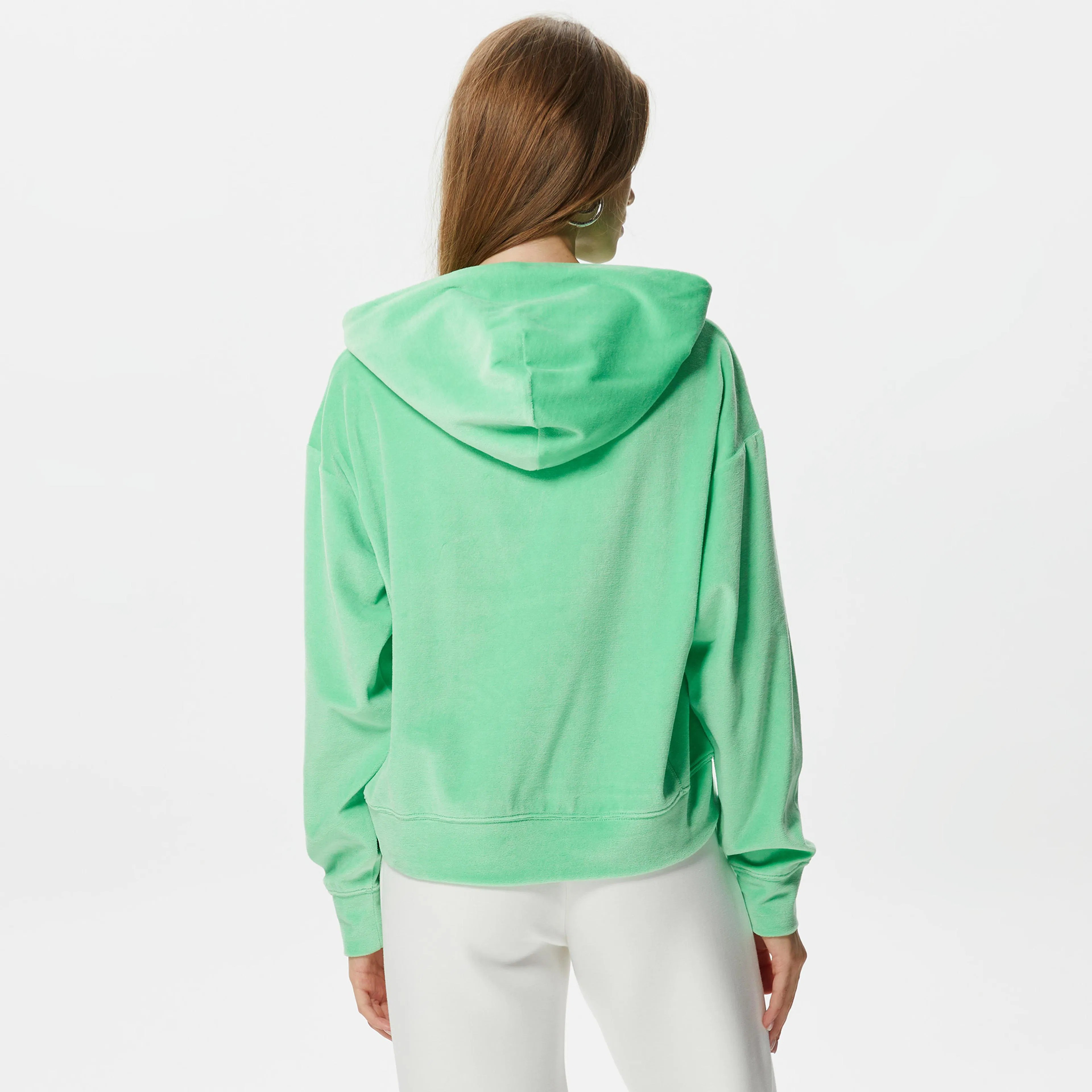 Reverse Weave Kadın Hoodie C Logo - Yeşil