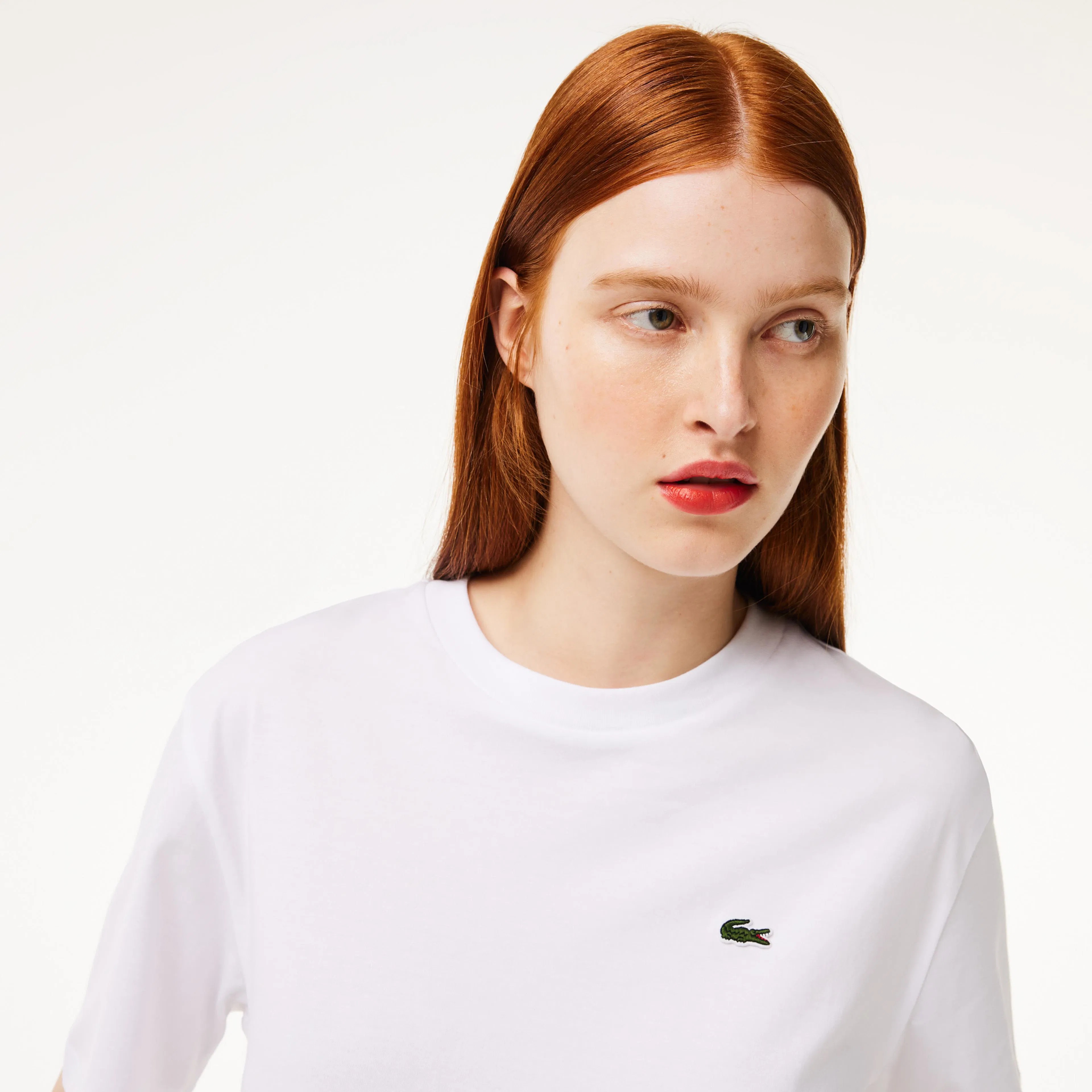 Classic Fit Bisiklet Yaka T-Shirt - Beyaz