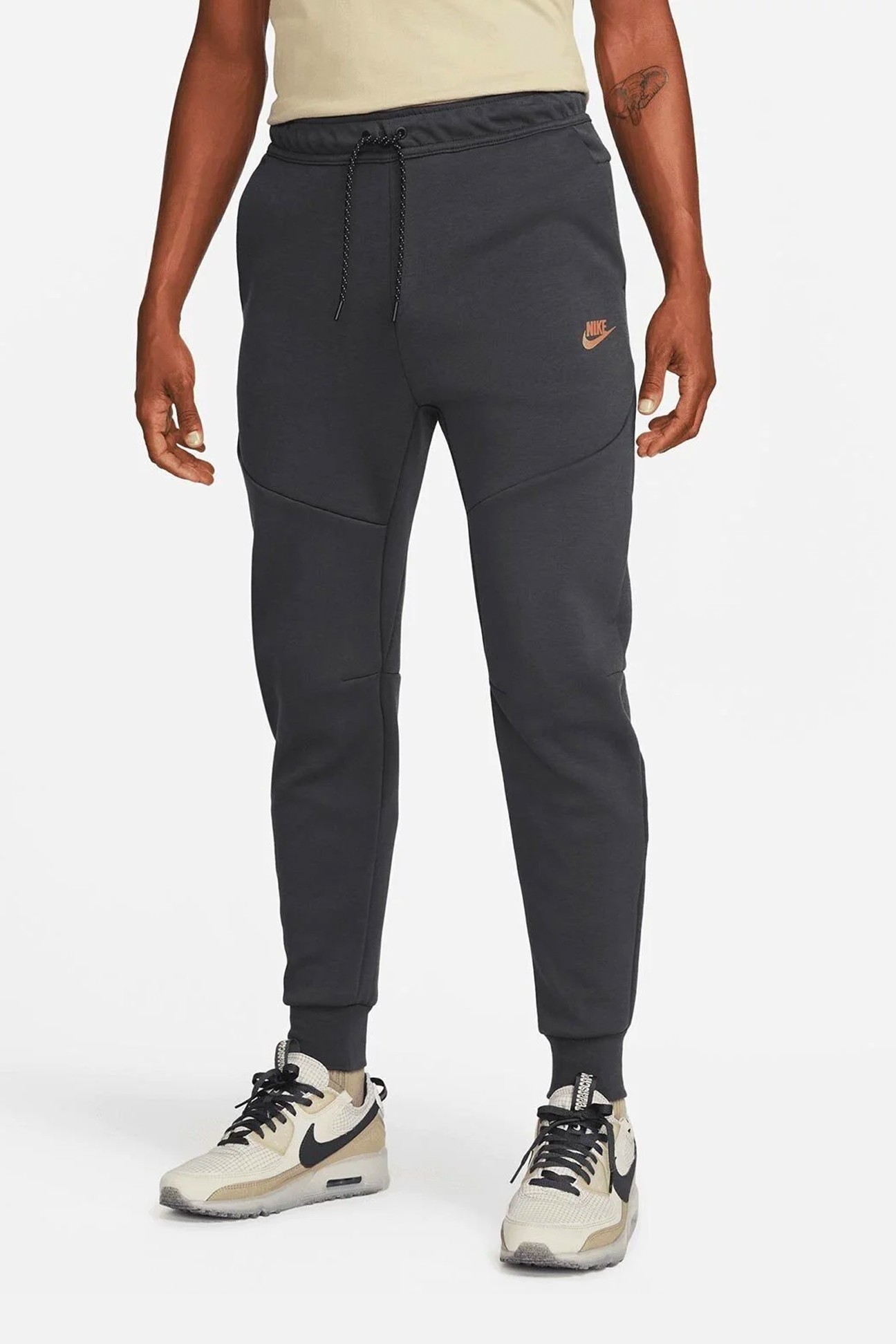 Tech Fleece Joggers - Dark Smoke Grey/Safety Orange