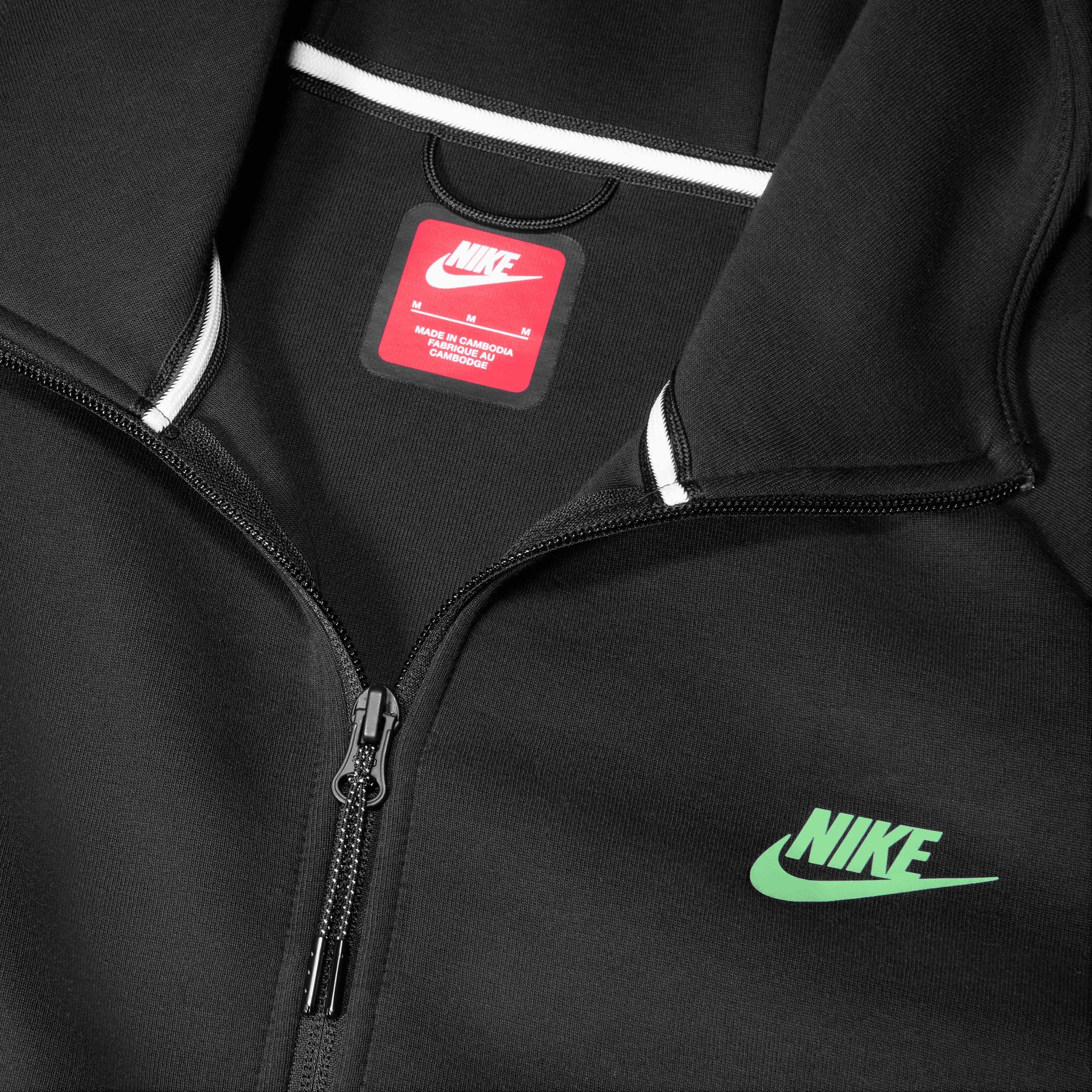 Tech Full-Zip Windrunner Hoodie - Black/Anthracite/Green Strike
