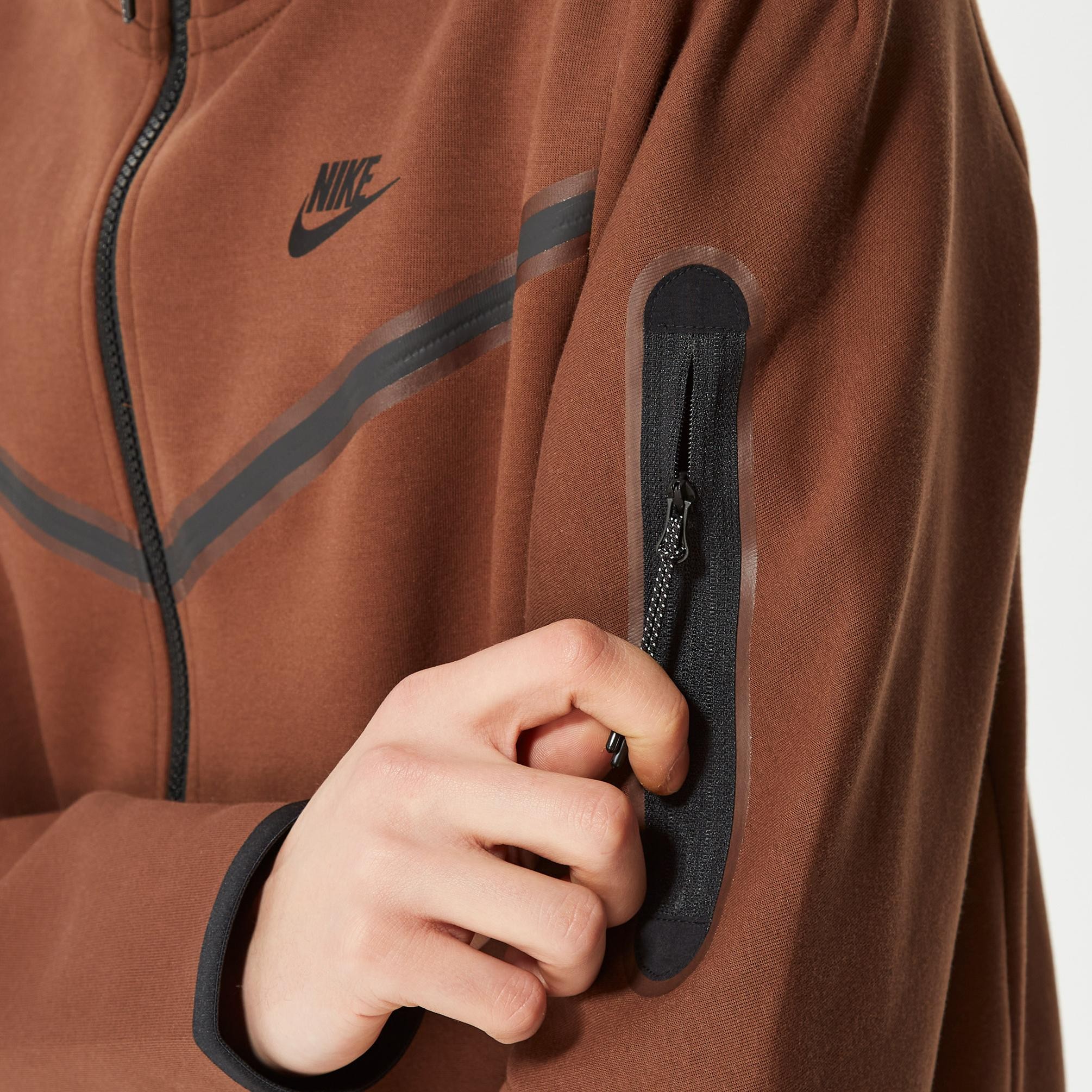 Tech Fleece Full Zip Hoodie - Cocao Wow/Siyah
