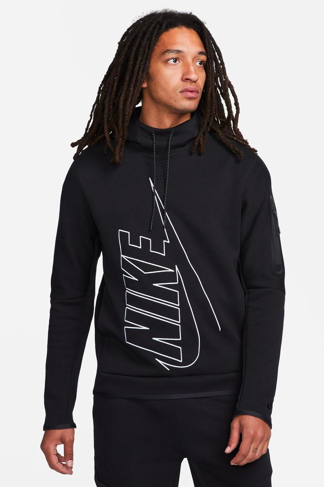 Tech Fleece Graphic Pullover Hoodie - Siyah