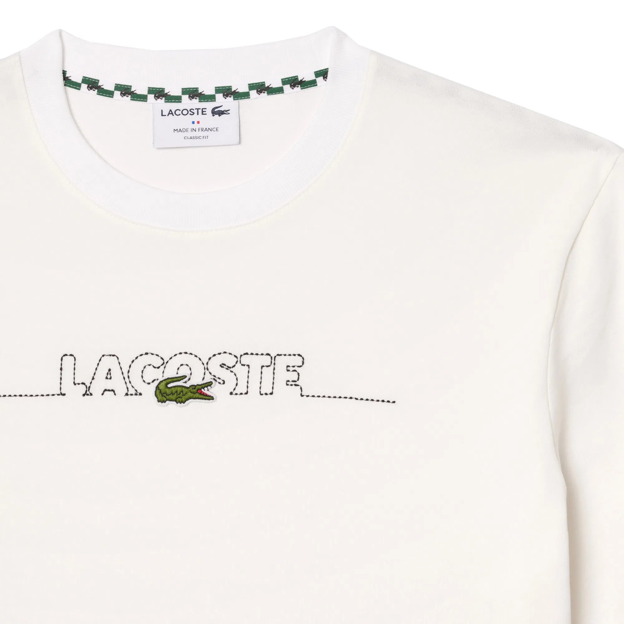 Classic Fit Bisiklet Yaka Baskılı T-Shirt - Beyaz