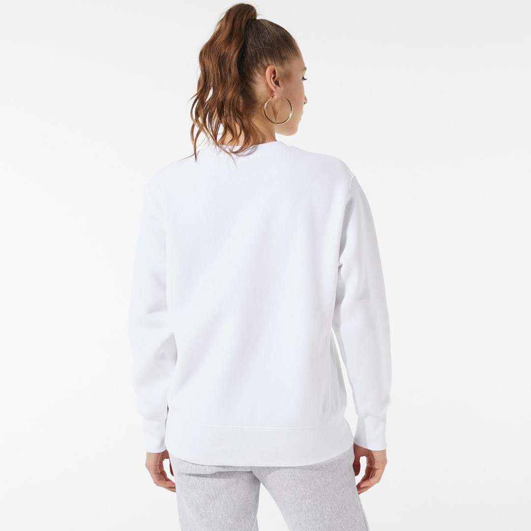 Tonal Embroidery Fleece Sweatshirt - Beyaz