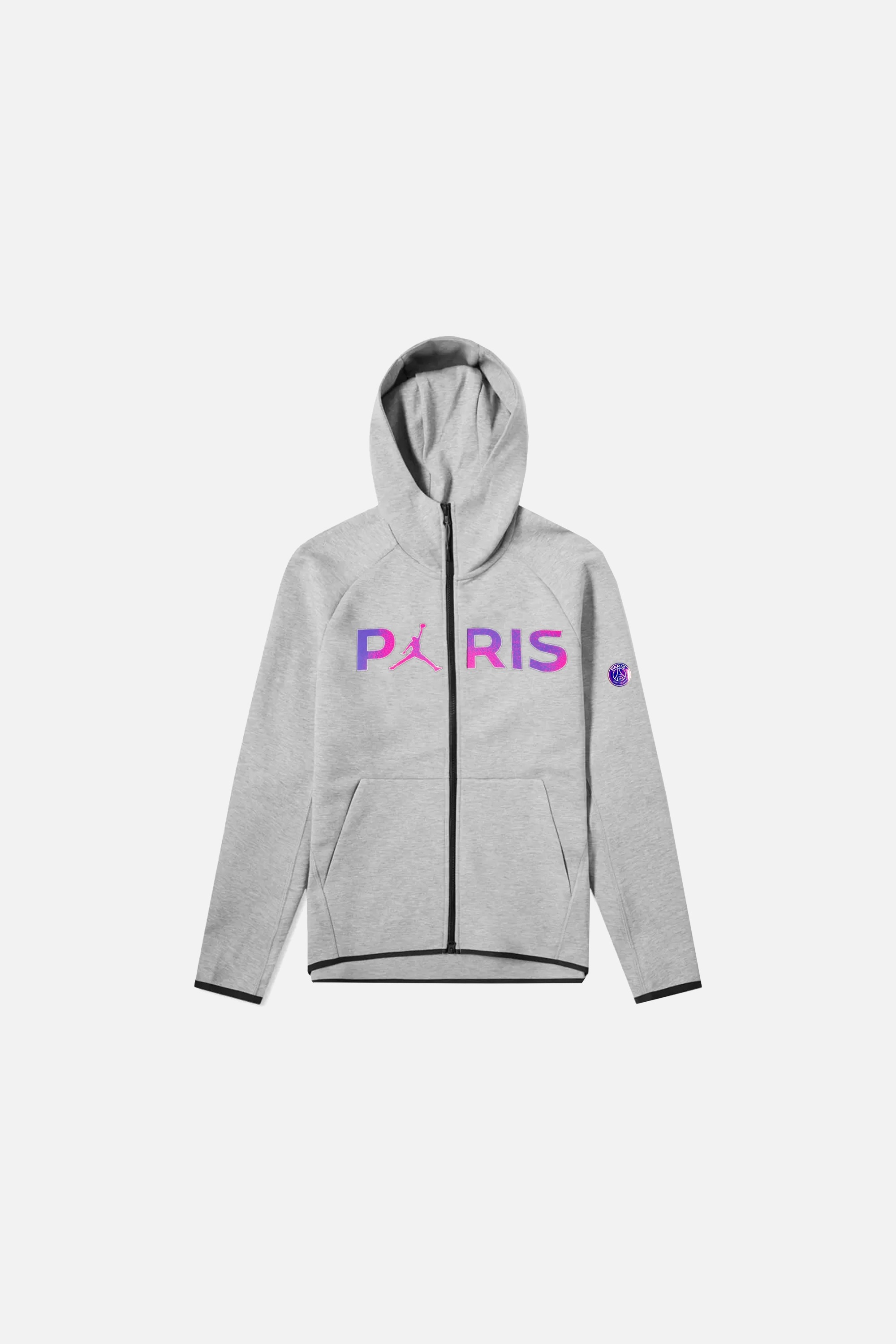 Paris Saint-Germain Fermuarlı Fleece Hoodie - Dark Grey Heather