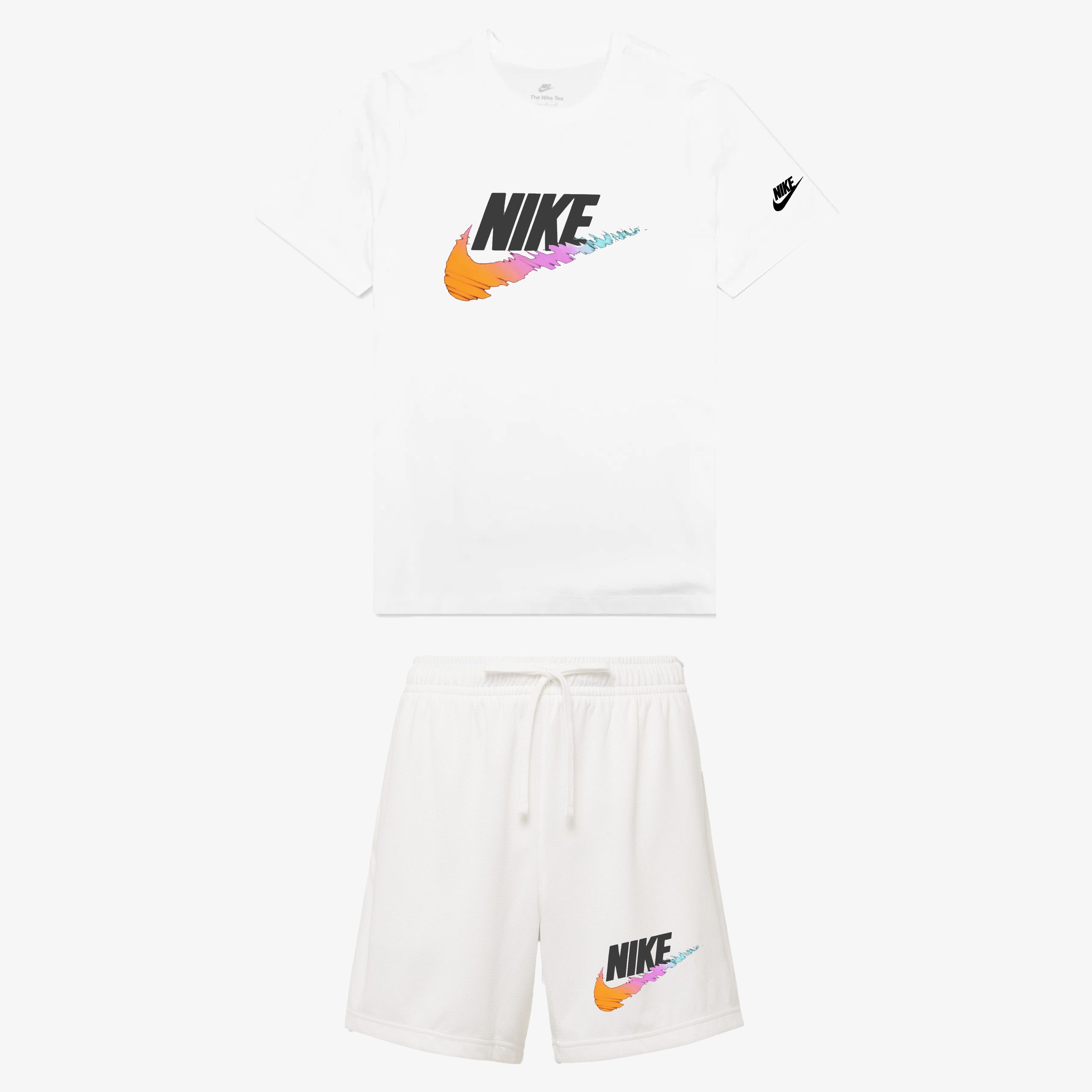 T-Shirt & Şort Sportwear Takım - Beyaz
