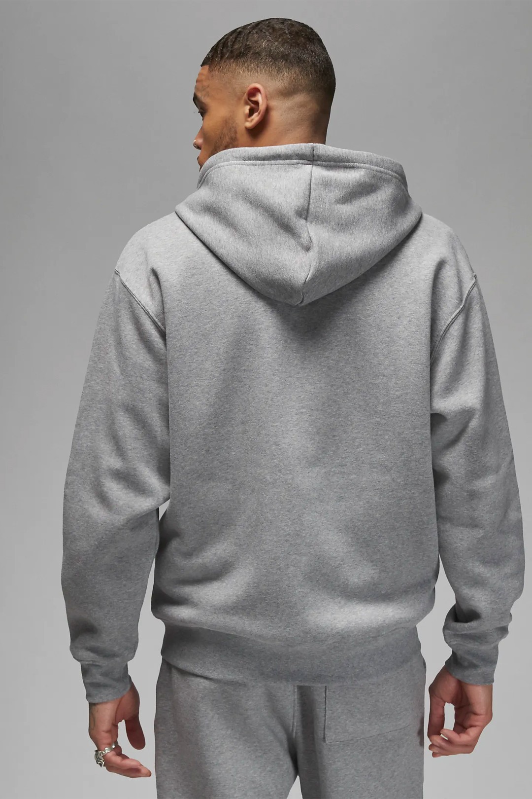 Essentials Tam Boy Fermuarlı Fleece Takım - Dark Grey Heather/Silver