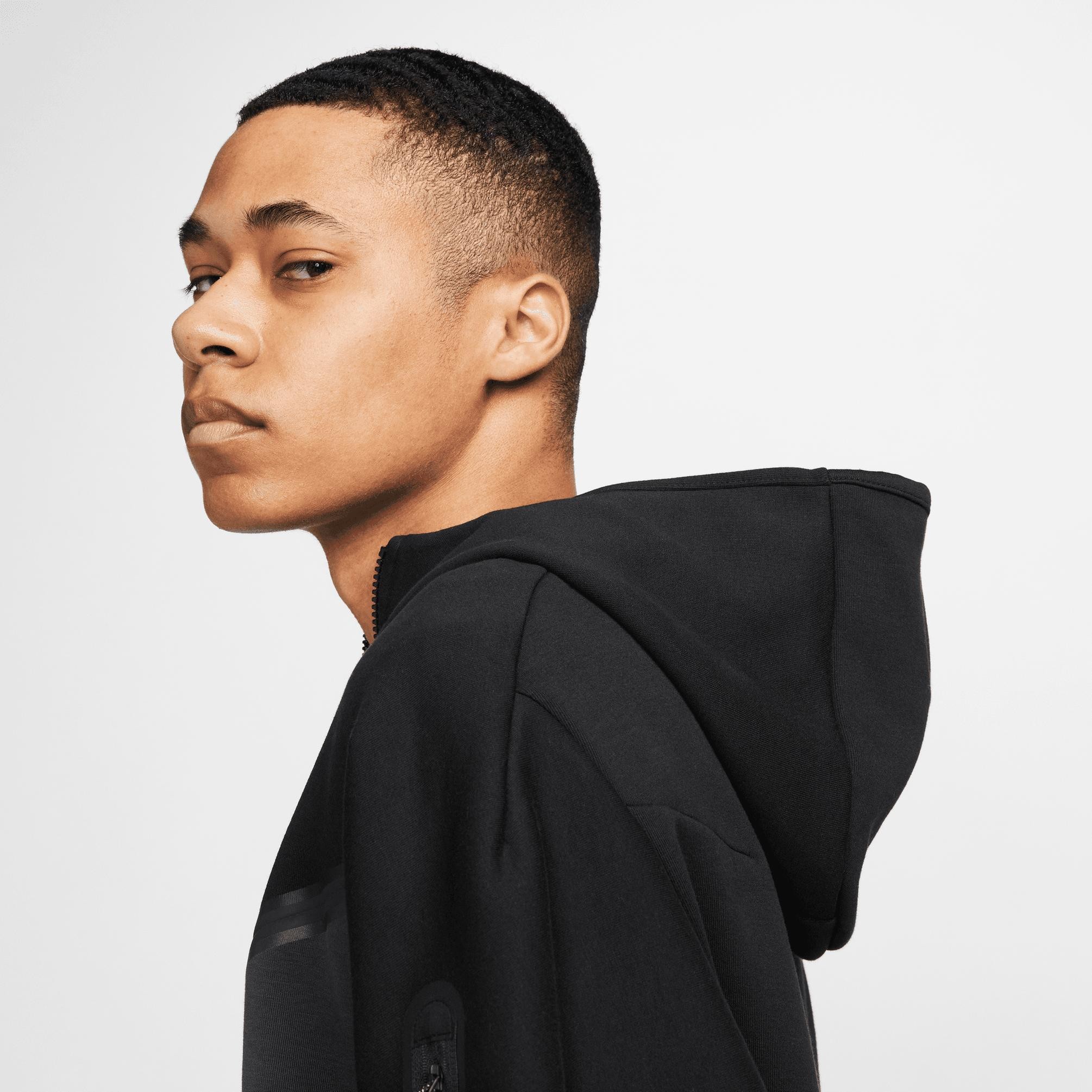 Tech Fleece Full Zip Hoodie - Dark Smoke Grey/Black/Metallic Gold