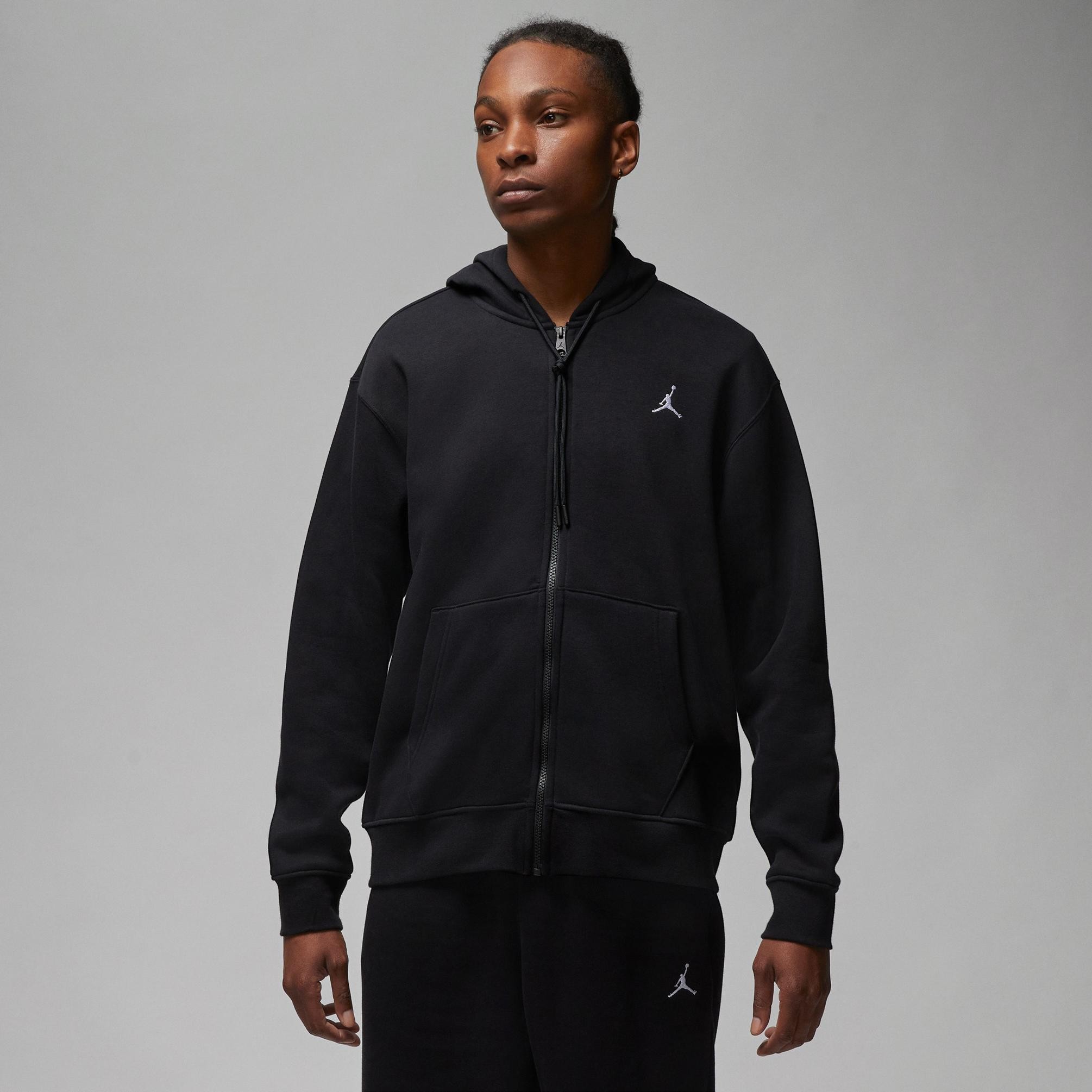 Essentials Tam Boy Fermuarlı Fleece Takım - Siyah