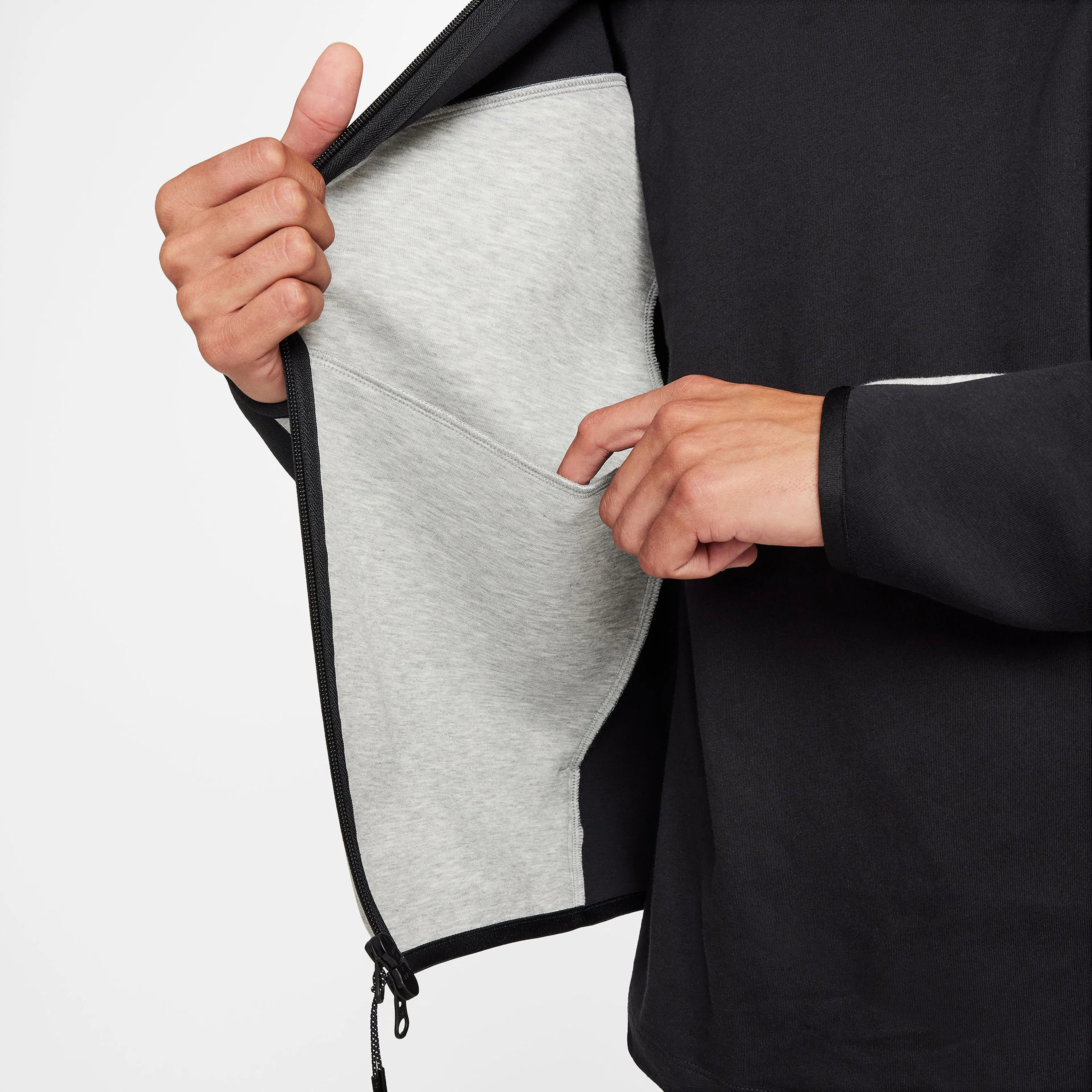 Tech Full-Zip Windrunner Hoodie - Dark Grey Heather / Black