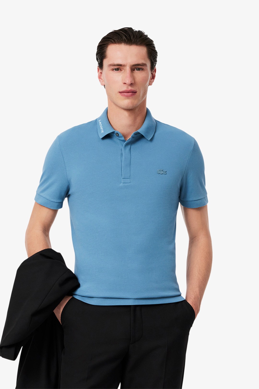 Regular Fit Paris Stretch Piqué Polo T-Shirt - Mavi