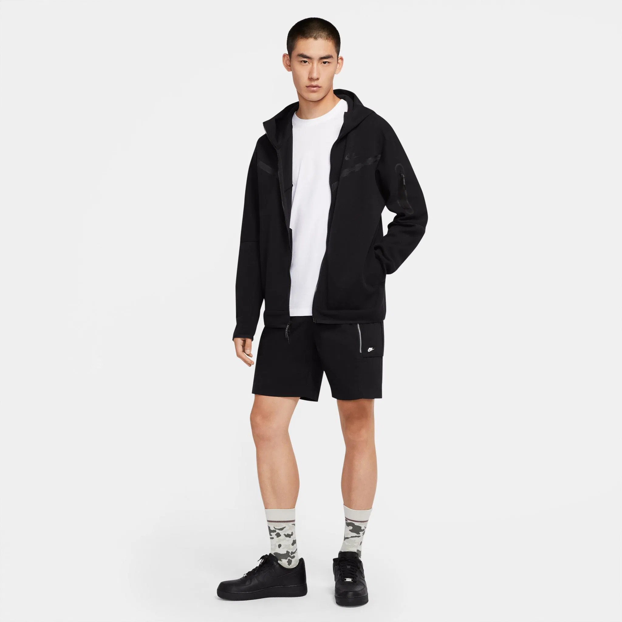Tech Fleece Full Zip Hoodie - Black/Black