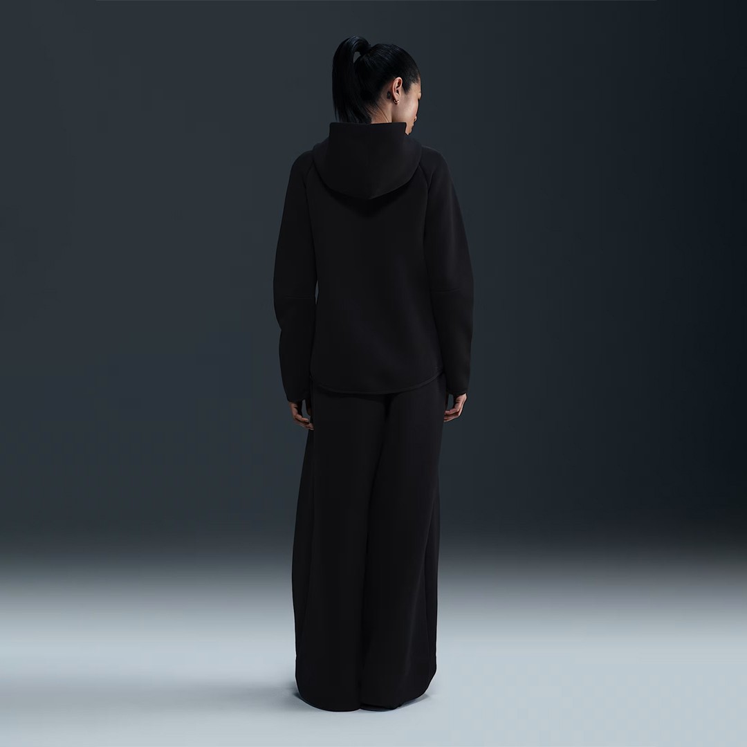 Sportswear Tech Fleece Windrunner Kadın Hoodie - Siyah/Siyah