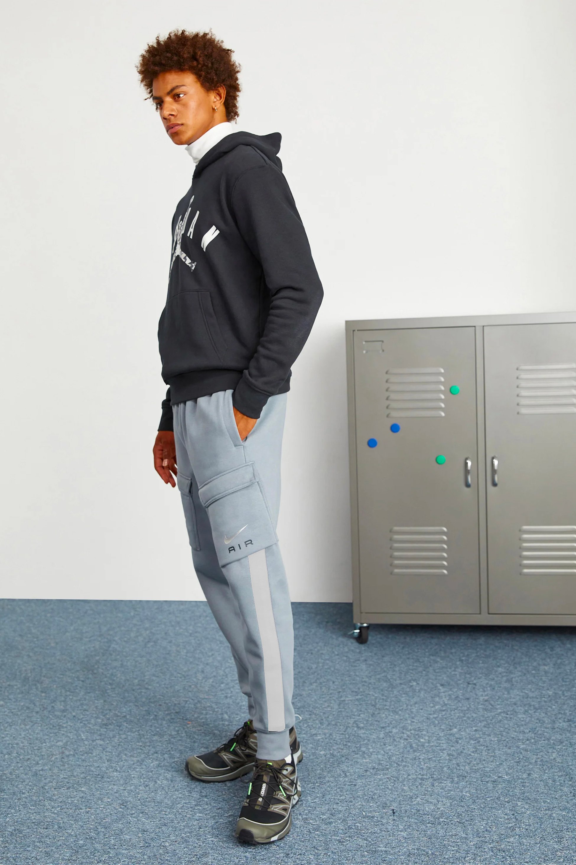 Air Fleece Cargo Joggers - Gri/Beyaz