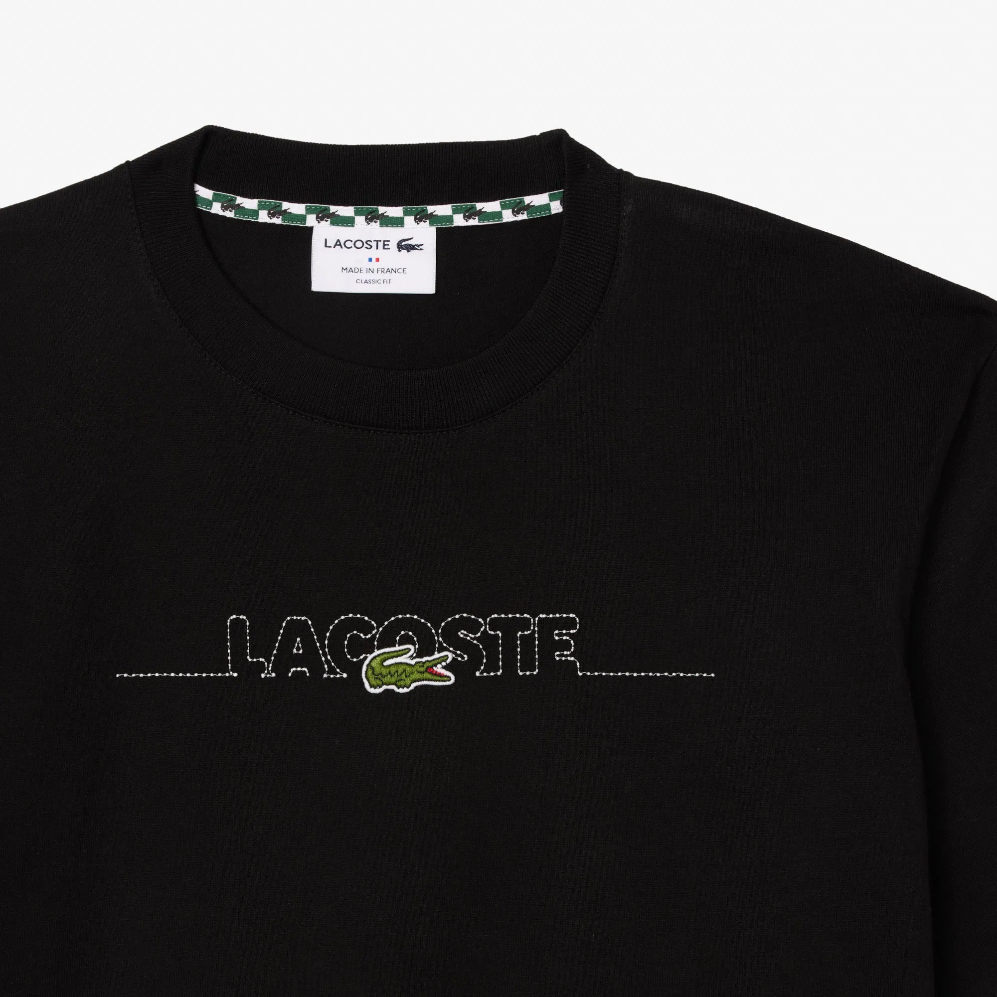 Classic Fit Bisiklet Yaka Baskılı T-Shirt - Siyah