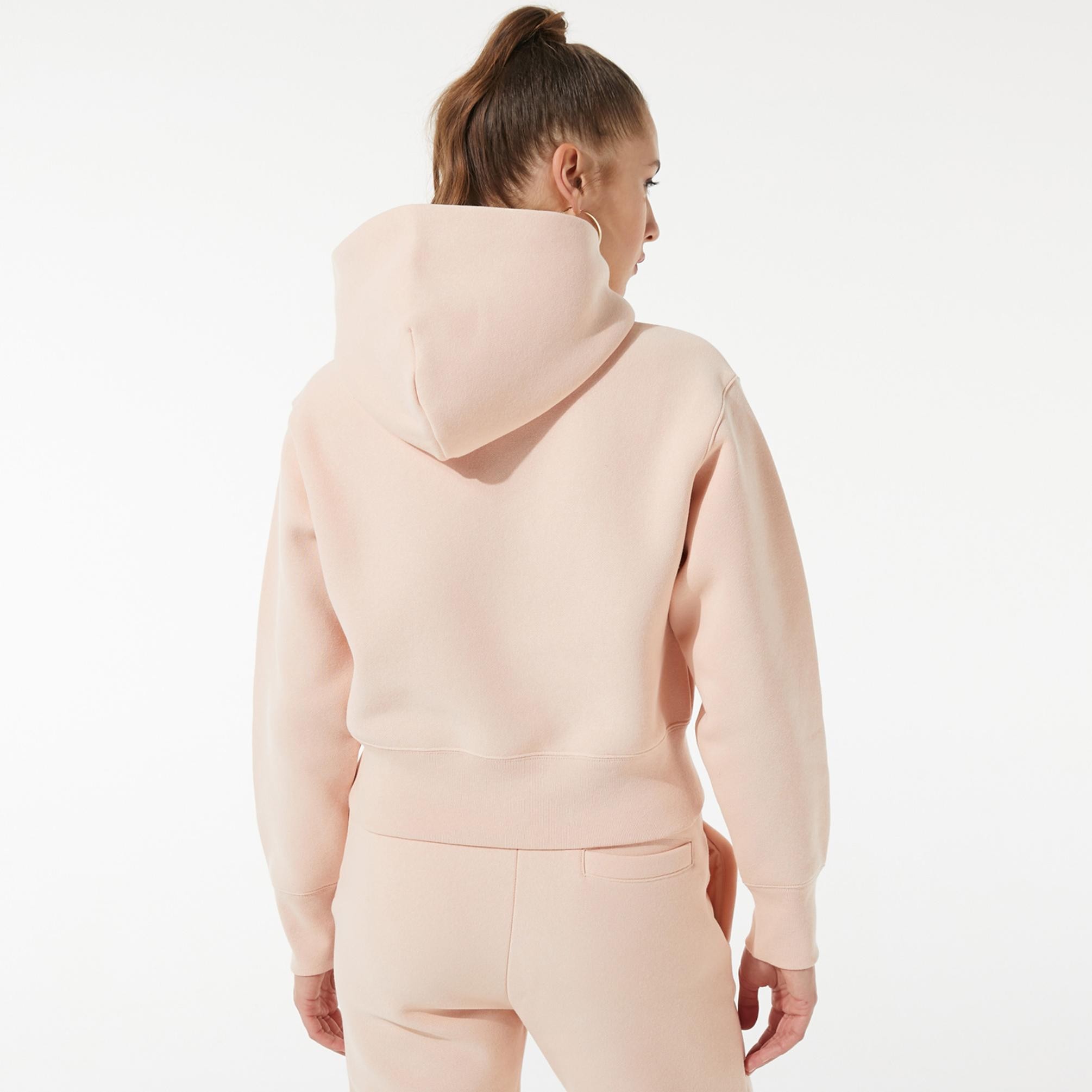 Reverse Weave Kadın Hoodie C Logo - Pembe