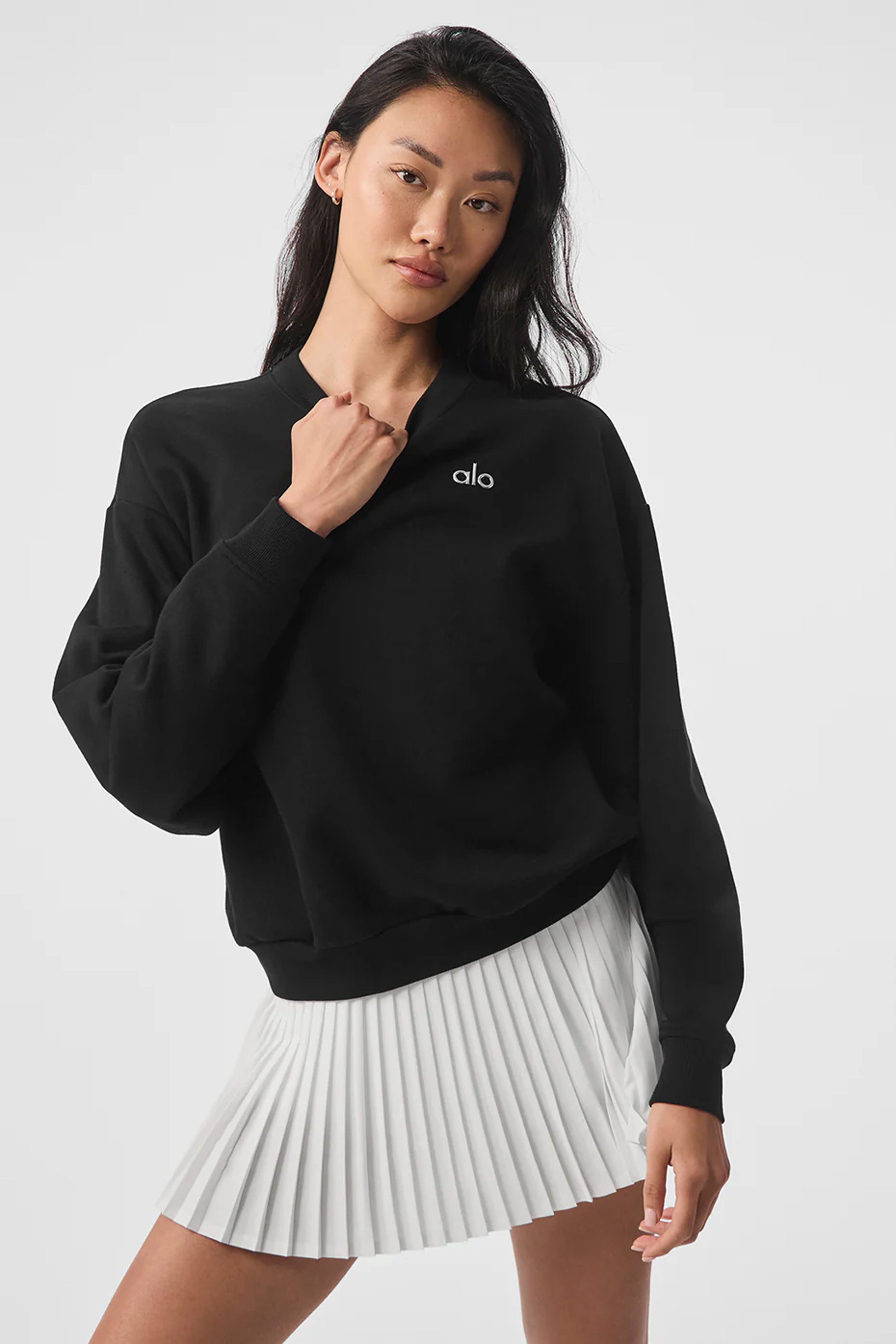 Accolade Pullover Crewneck Sweatshirt - Siyah