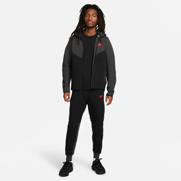 Sportswear Tech Fleece Windrunner Eşofman Üstü - Siyah/Dark Smoke Grey/Light Crimson