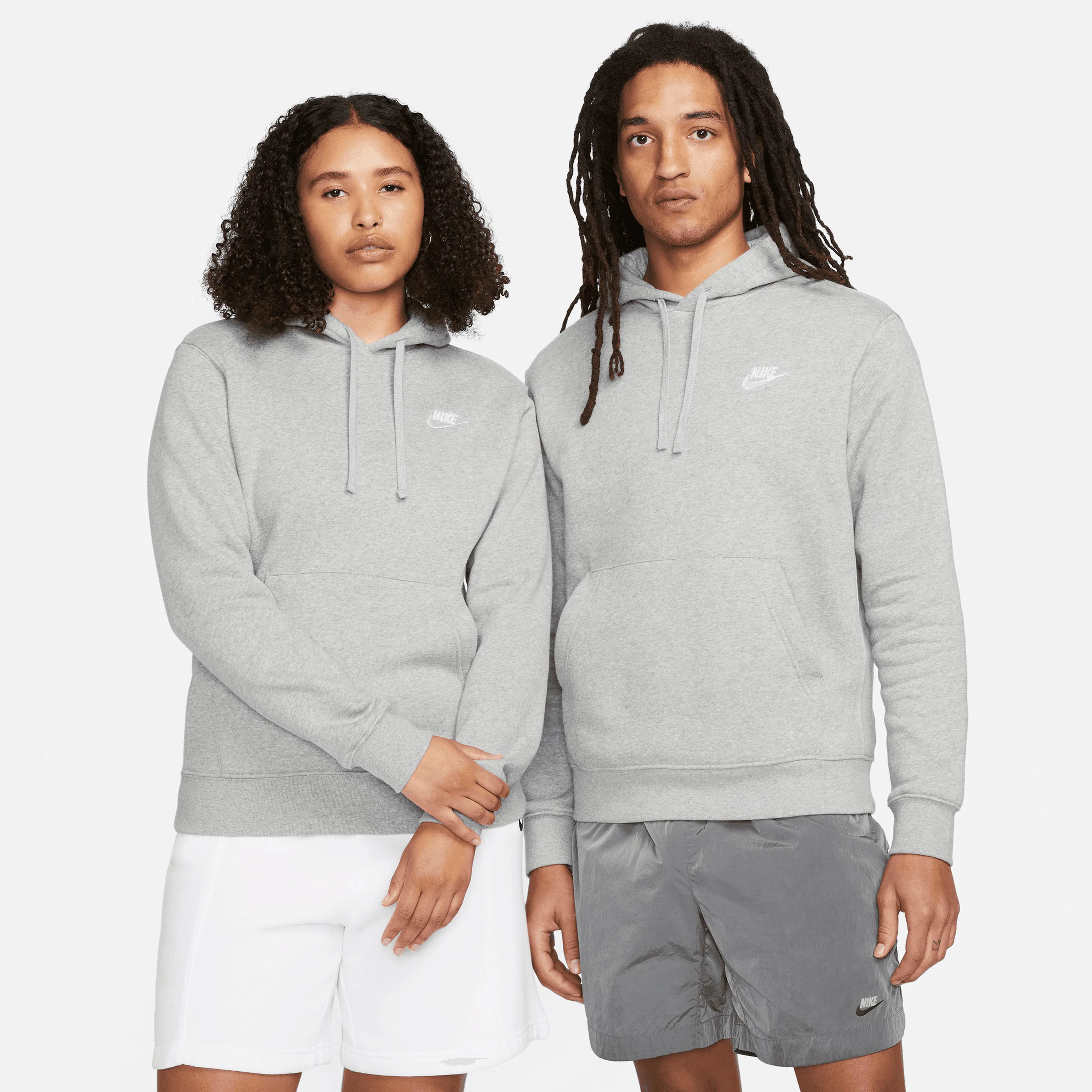 Club Fleece Kapüşonlu Sweatshirt - Dark Grey Heather/Silver