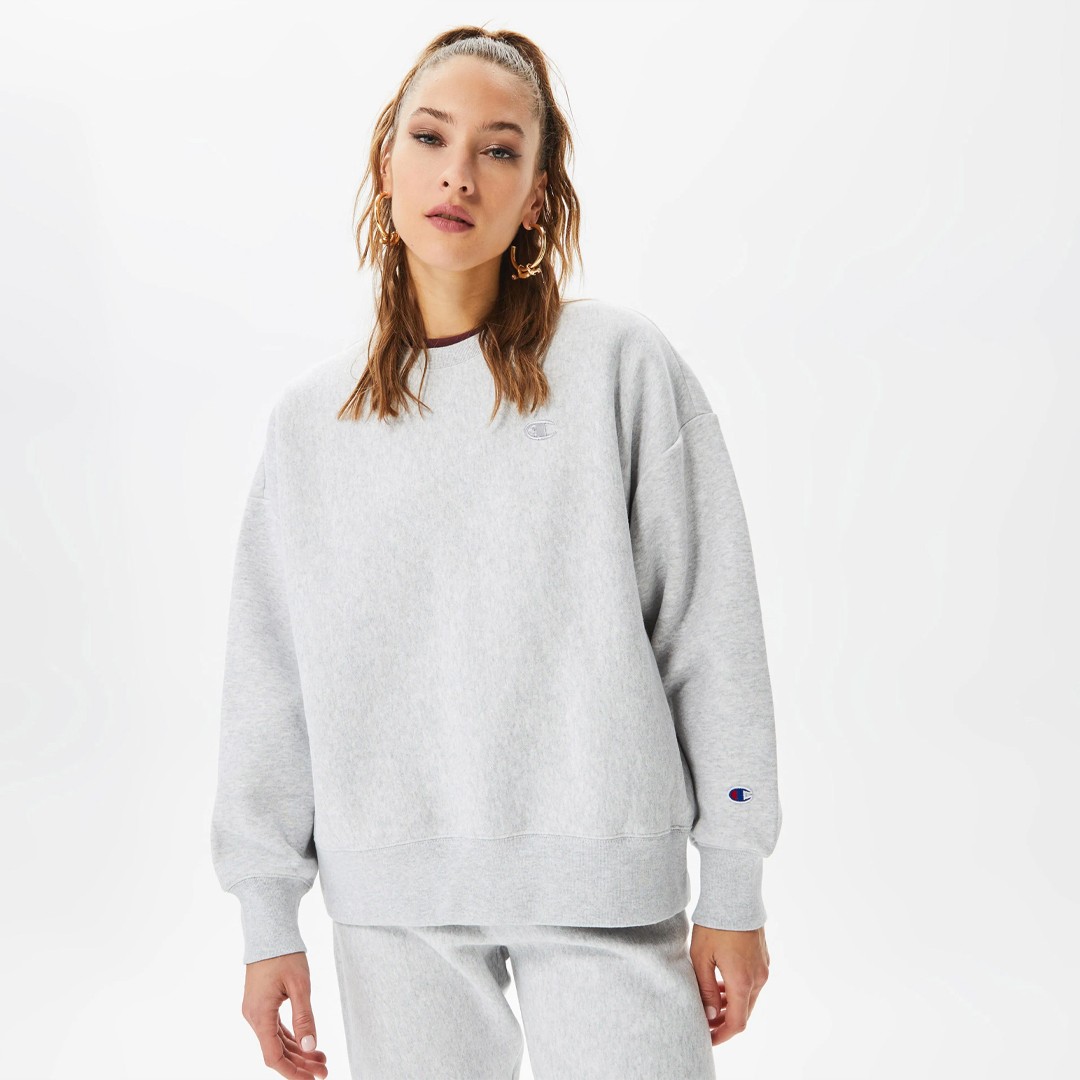 Powerblend Fleece Crew, C Logo Sweatshirt - Gri