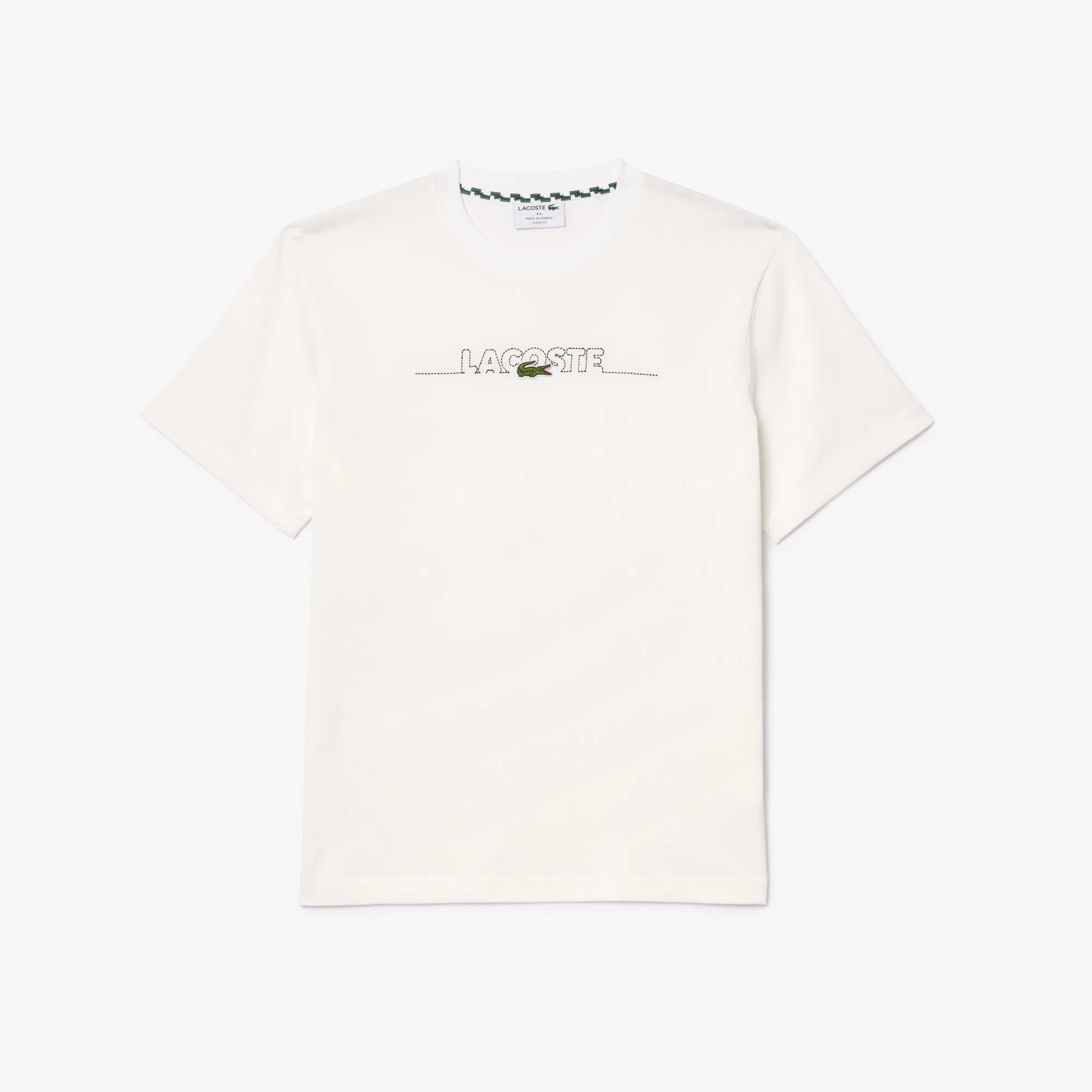Classic Fit Bisiklet Yaka Baskılı T-Shirt - Beyaz