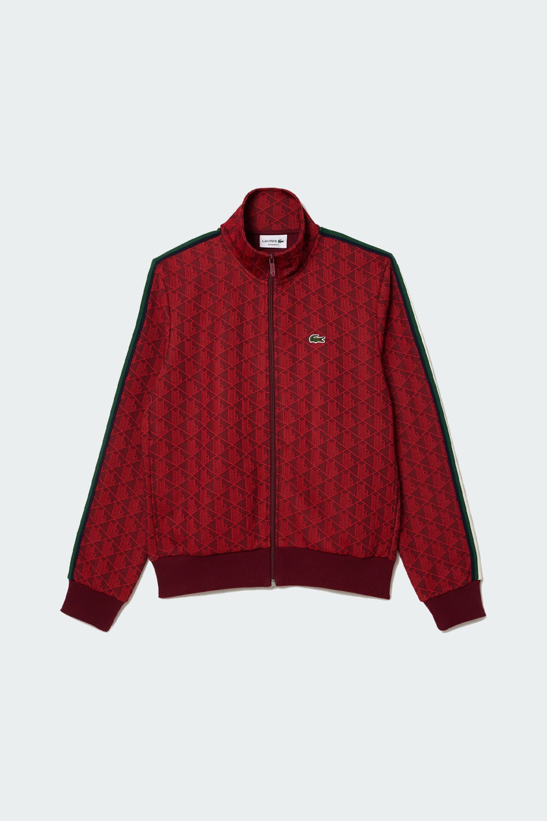 Regular Fit Fermuarlı Monogram Eşofman Takımı - Bordo