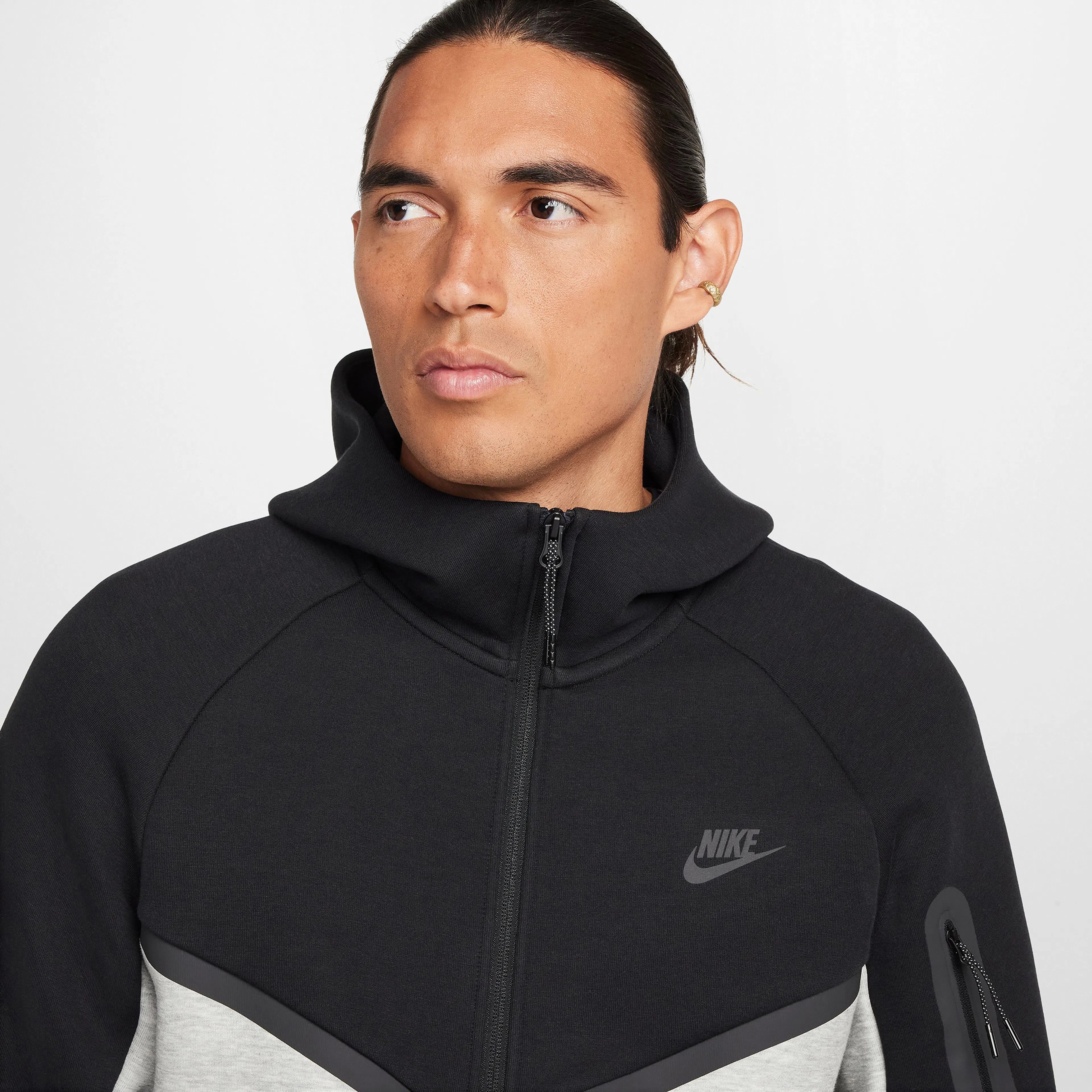 Tech Full-Zip Windrunner Hoodie - Dark Grey Heather / Black