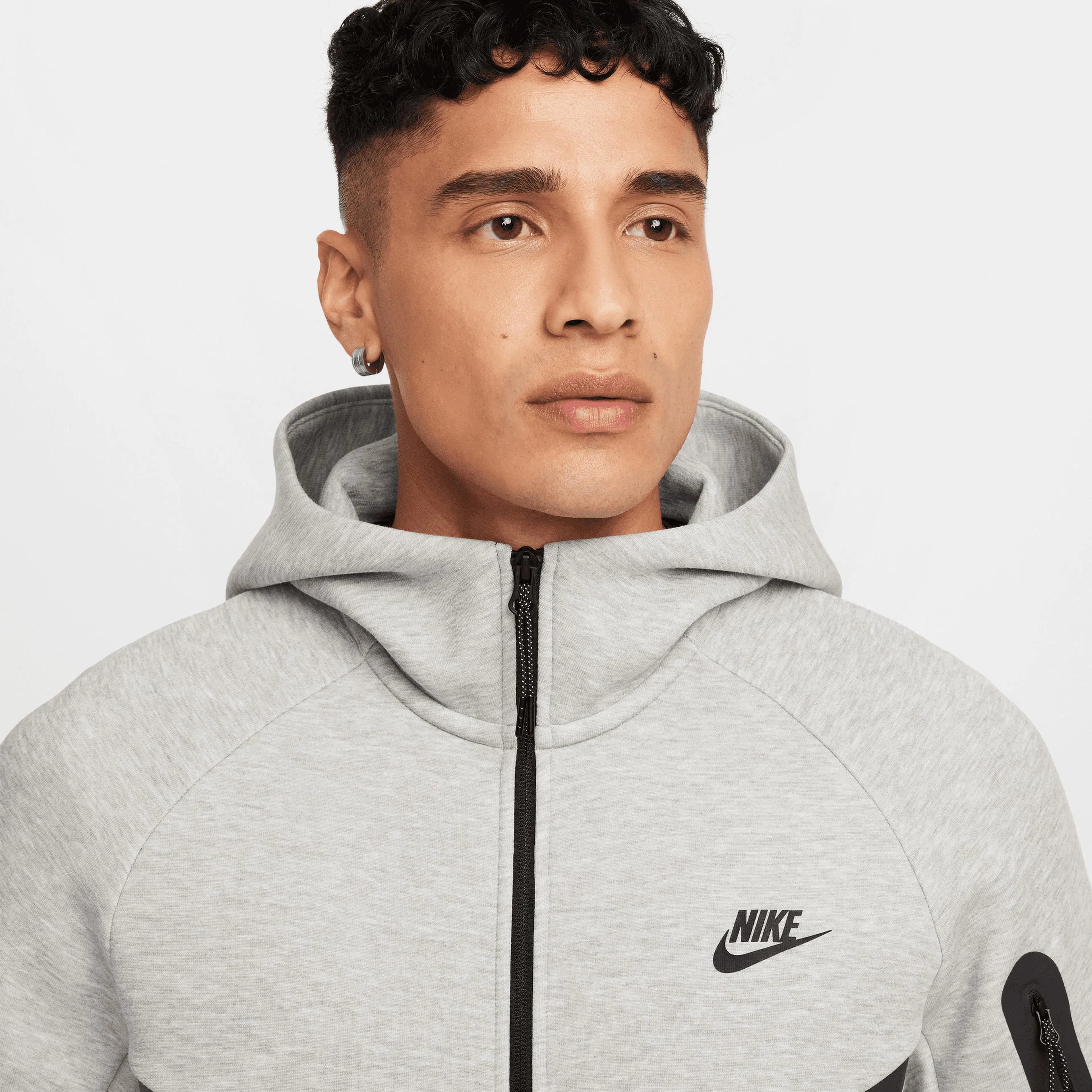 Tech Full-Zip Windrunner Hoodie - Dark Grey Heather/Black