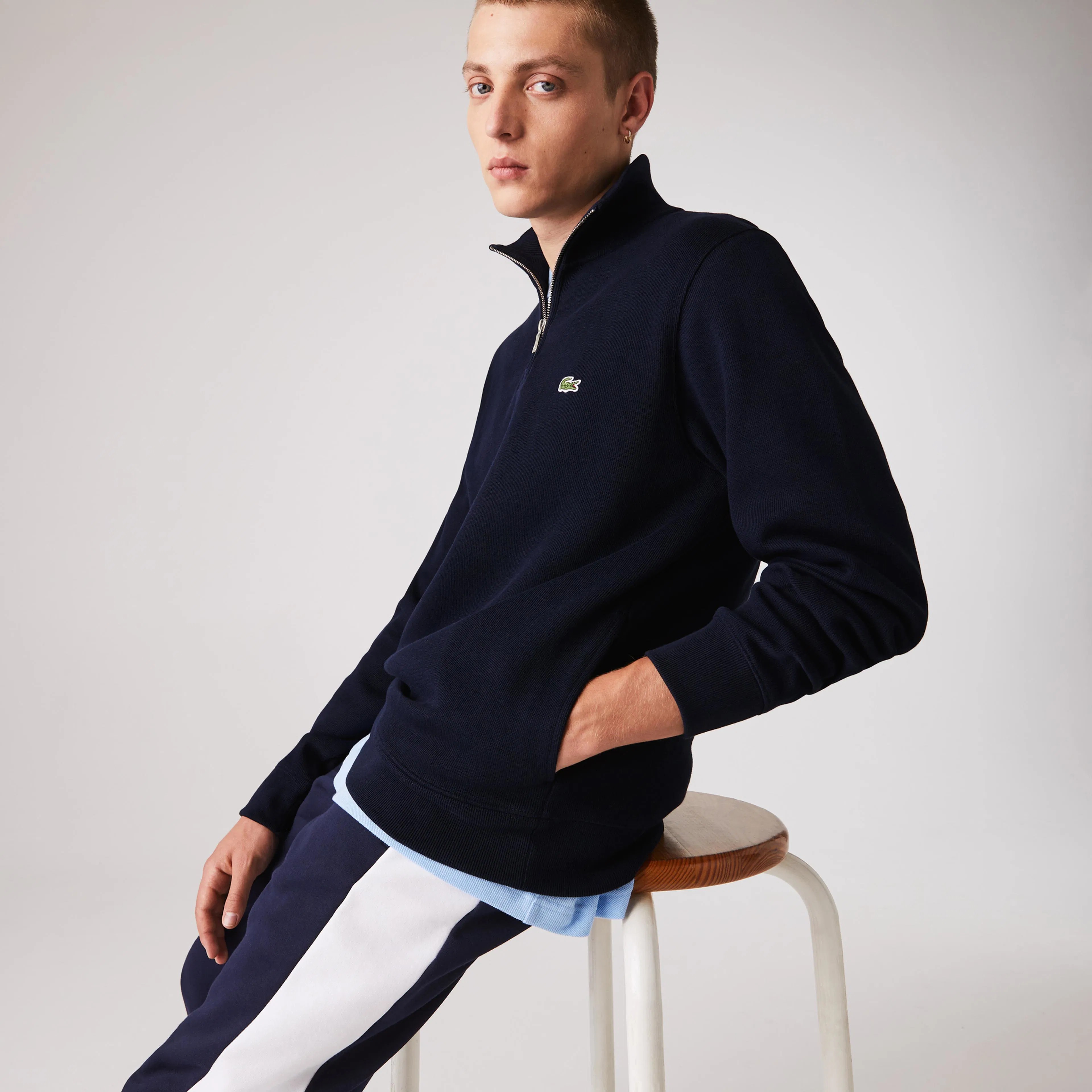 Classic Fit Yarım Fermuarlı Sweatshirt - Lacivert