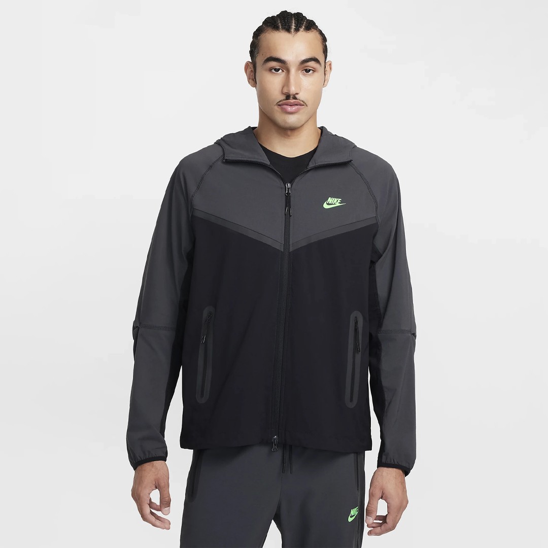Tech Woven Ceket - Black/Anthracite/Green Strike