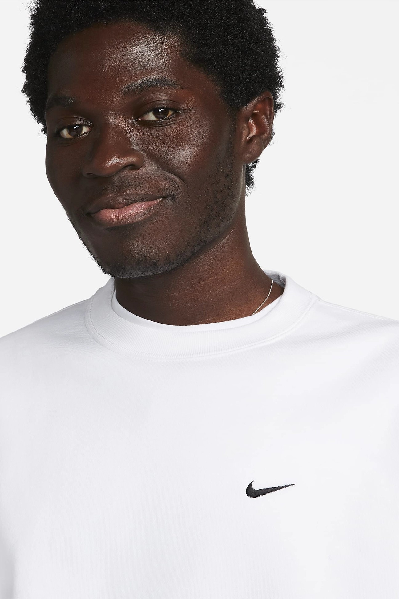 Solo Swoosh Fleece Crew Üst - Off-White