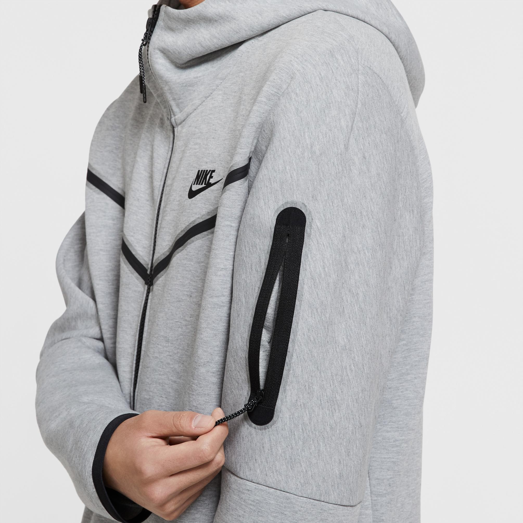 Tech Fleece Full Zip Hoodie - Dark Grey Heather/Black