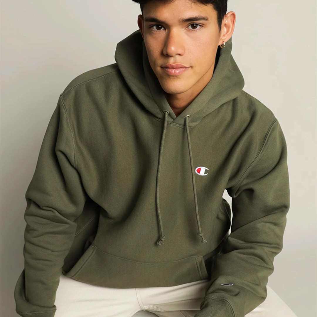 Reverse Weave Hoodie C Logo - Haki