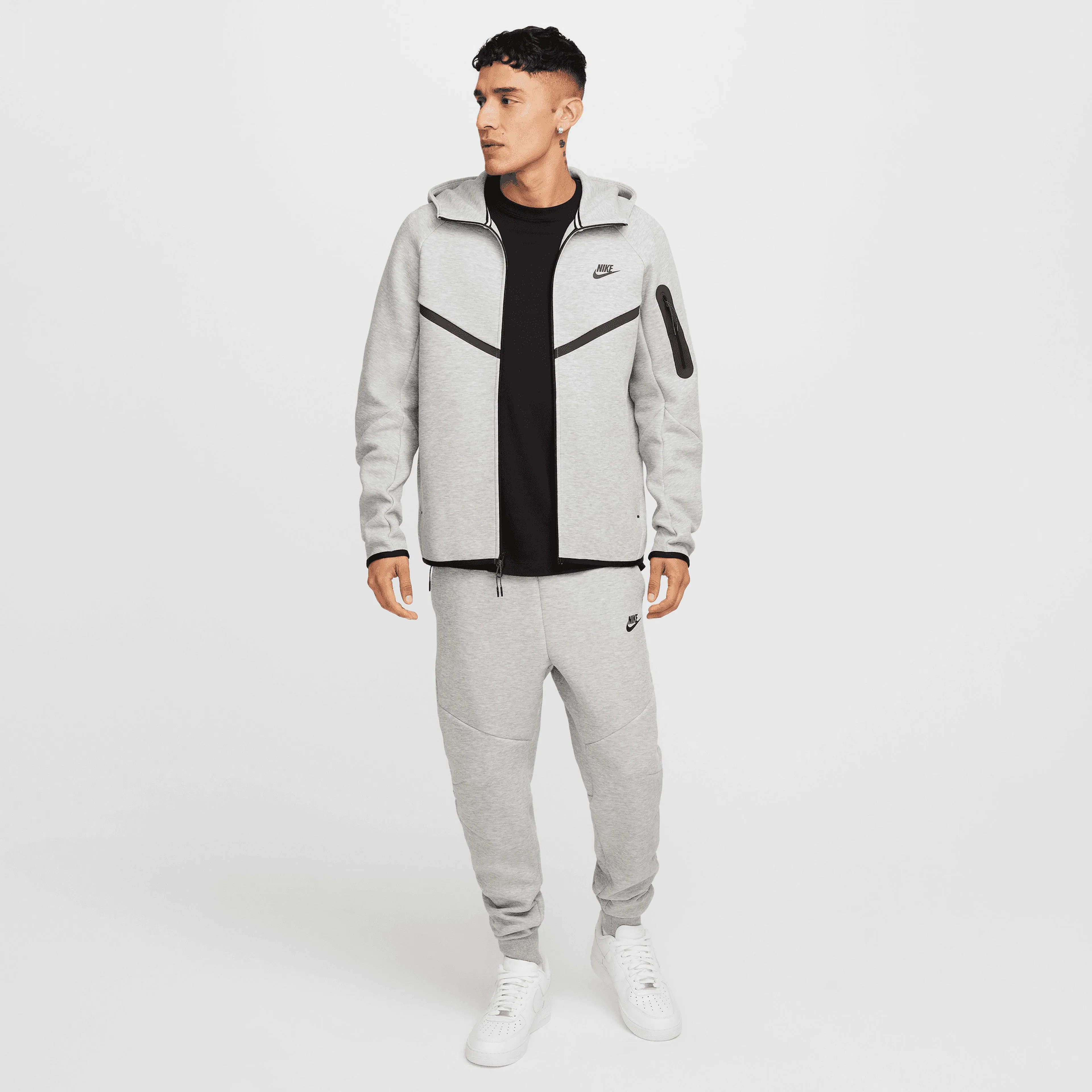 Tech Full-Zip Windrunner Hoodie - Dark Grey Heather/Black