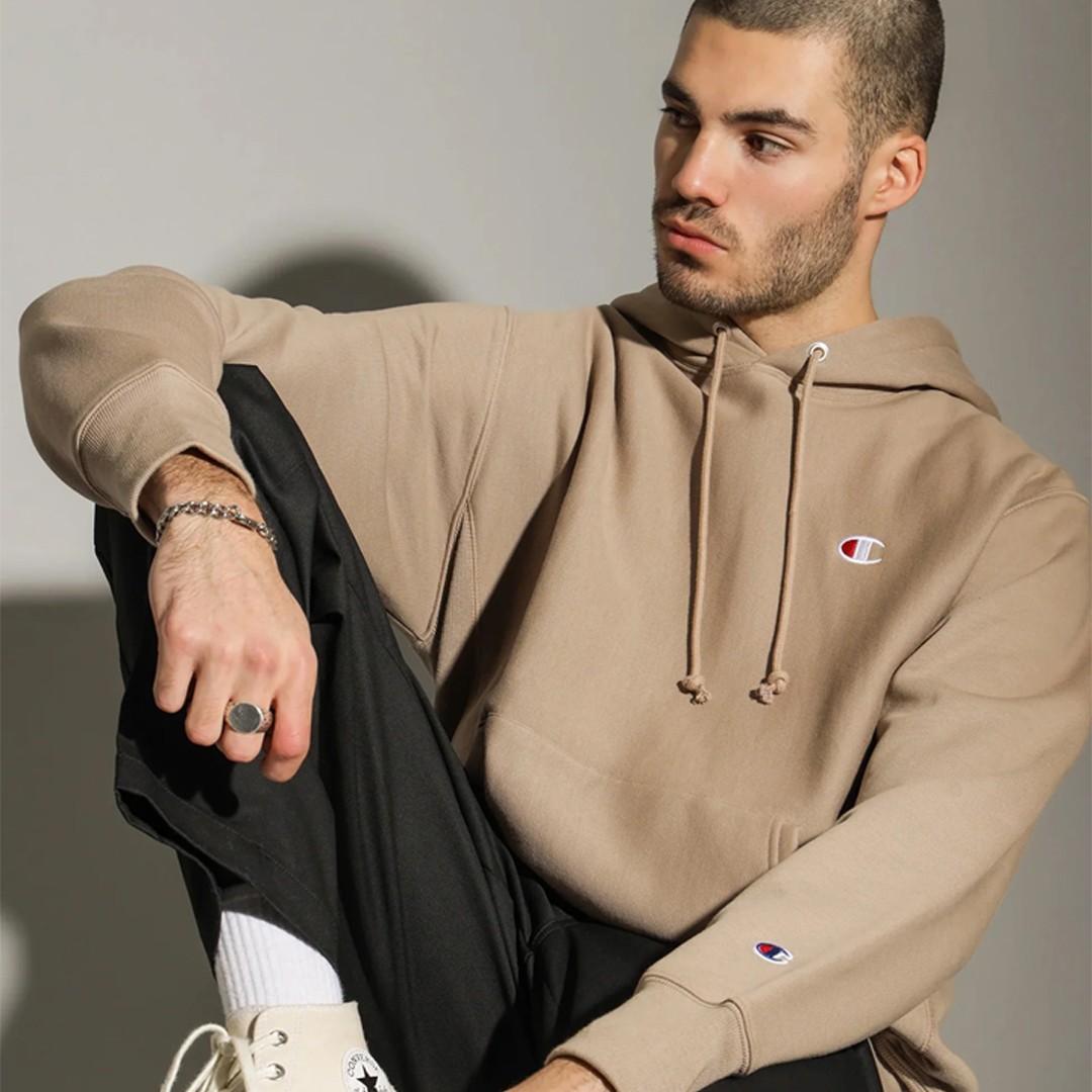 Reverse Weave Hoodie C Logo - Kahverengi