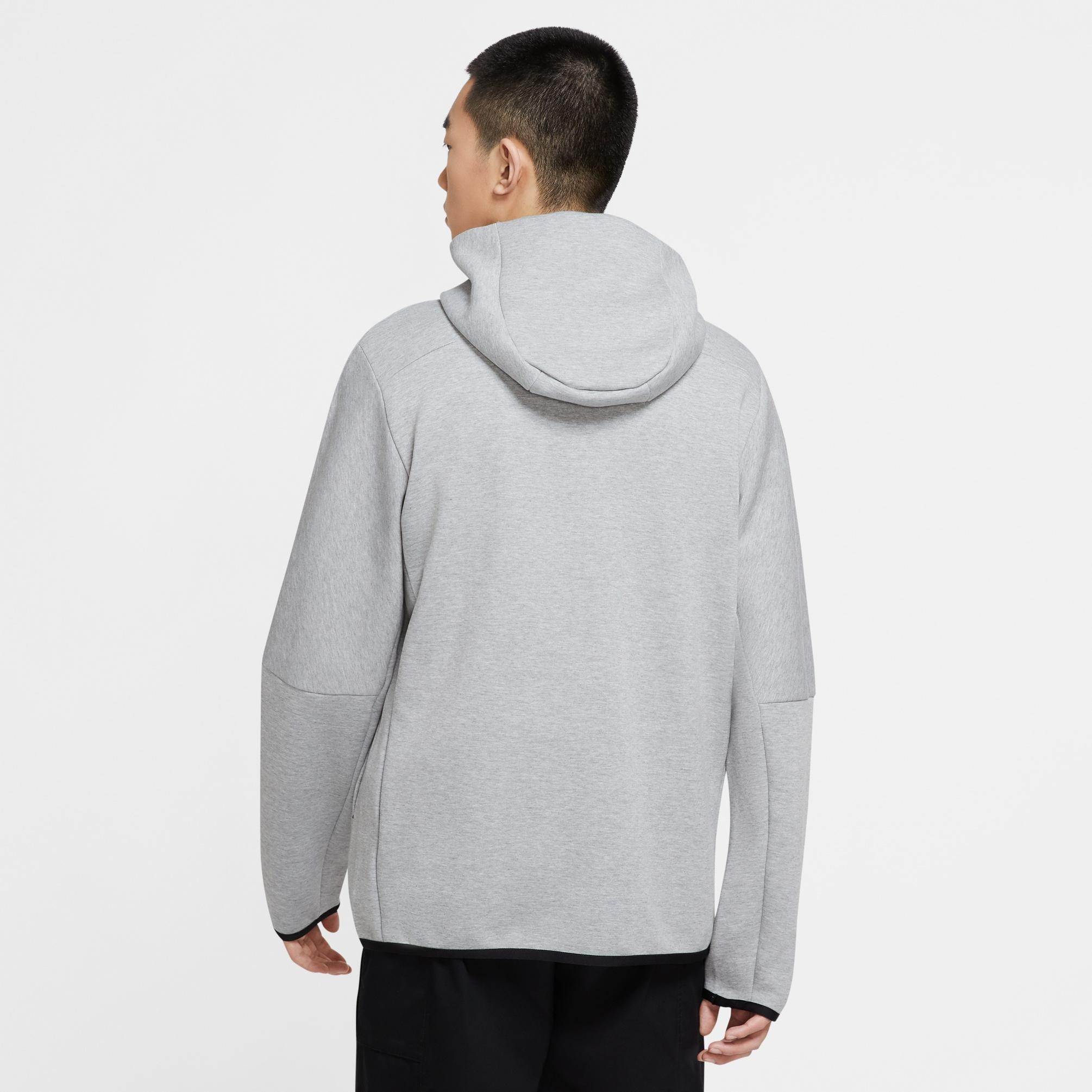 Tech Fleece Full Zip Hoodie - Dark Grey Heather/Black
