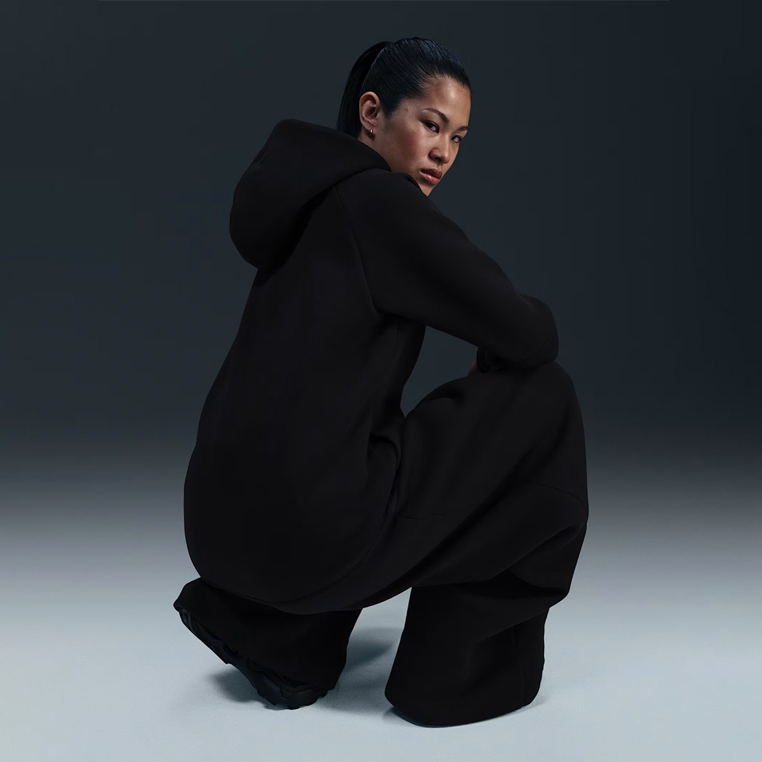 Sportswear Tech Fleece Windrunner Kadın Hoodie - Siyah/Siyah