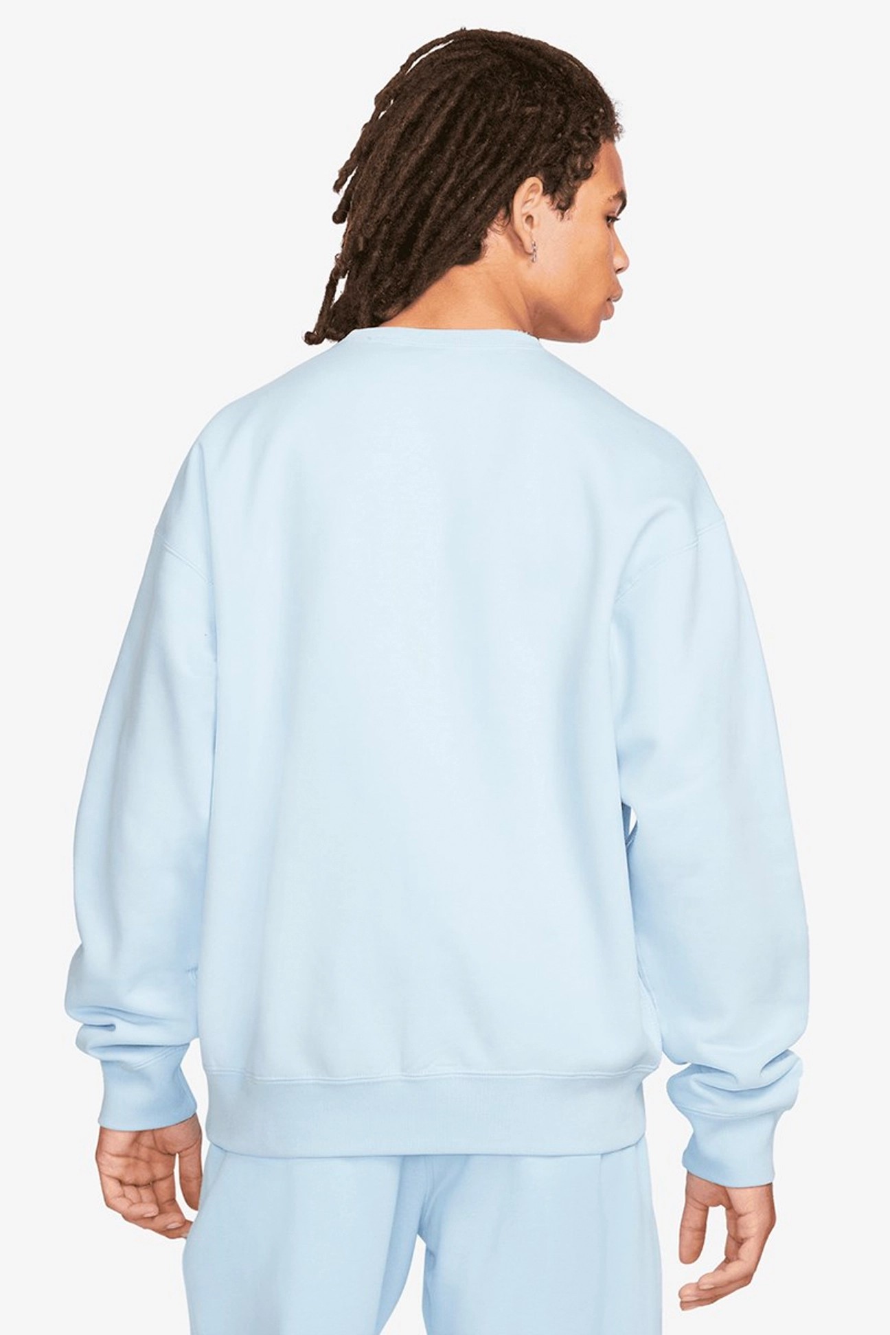 Solo Swoosh Fleece Crew Üst - Cerulean/White